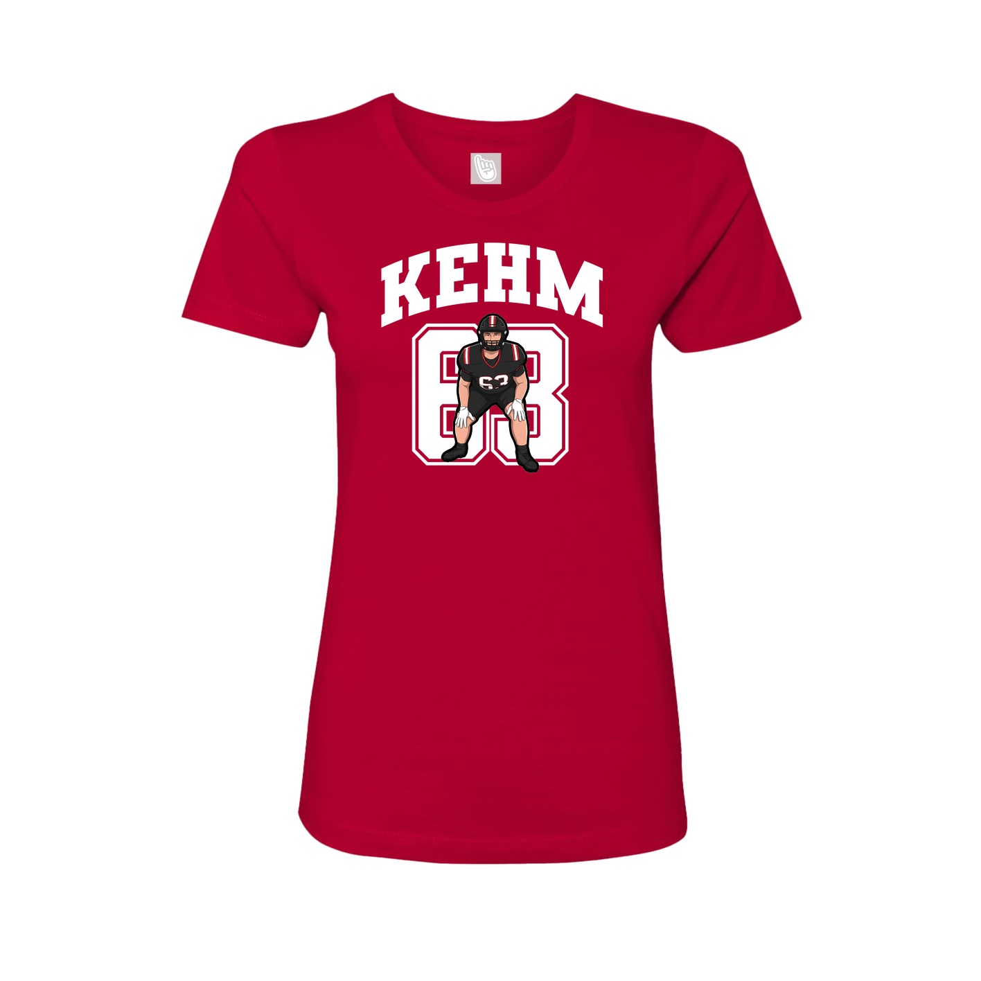 Fitted Women's Tee — Number in Red