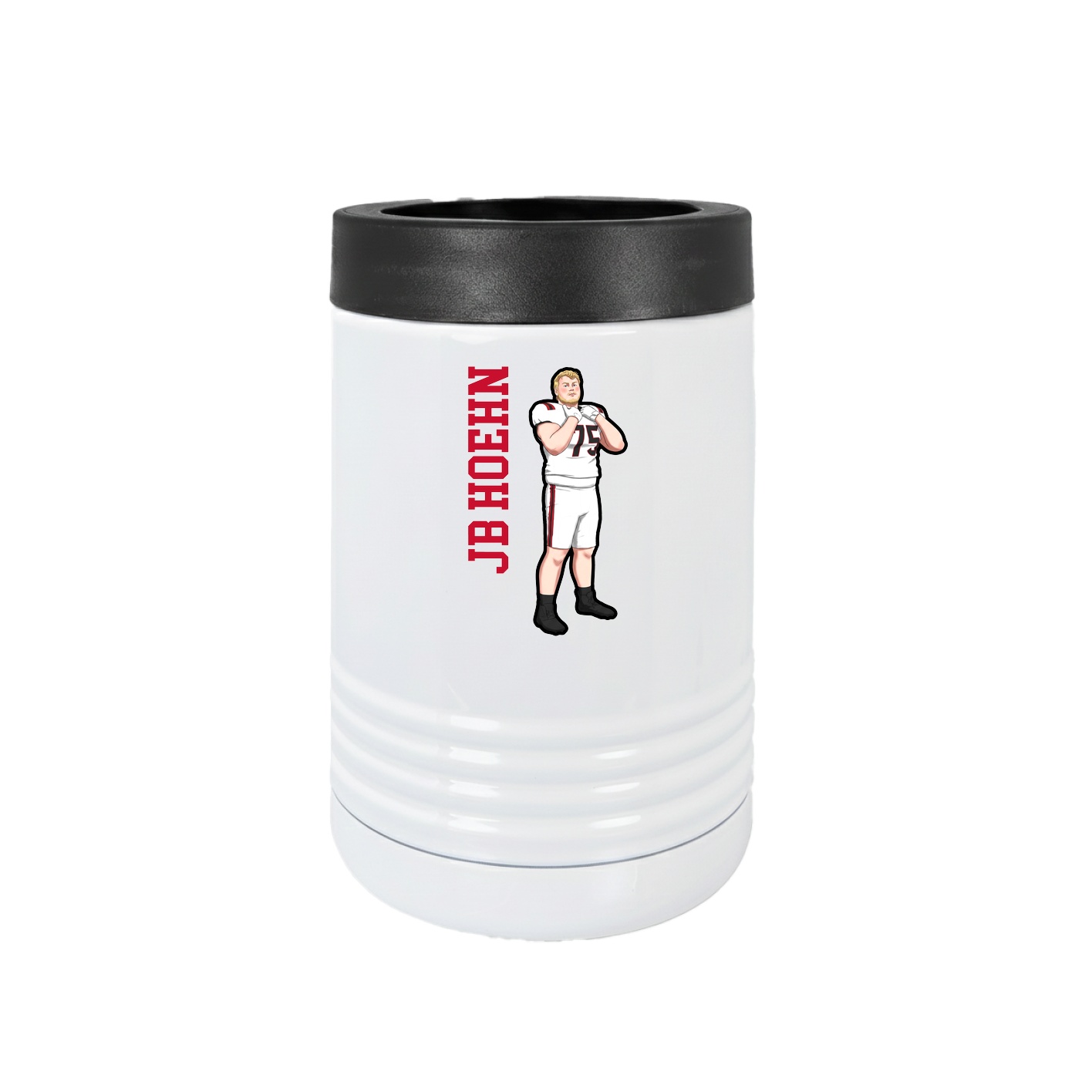 Beverage Holder — Name Vertical in White