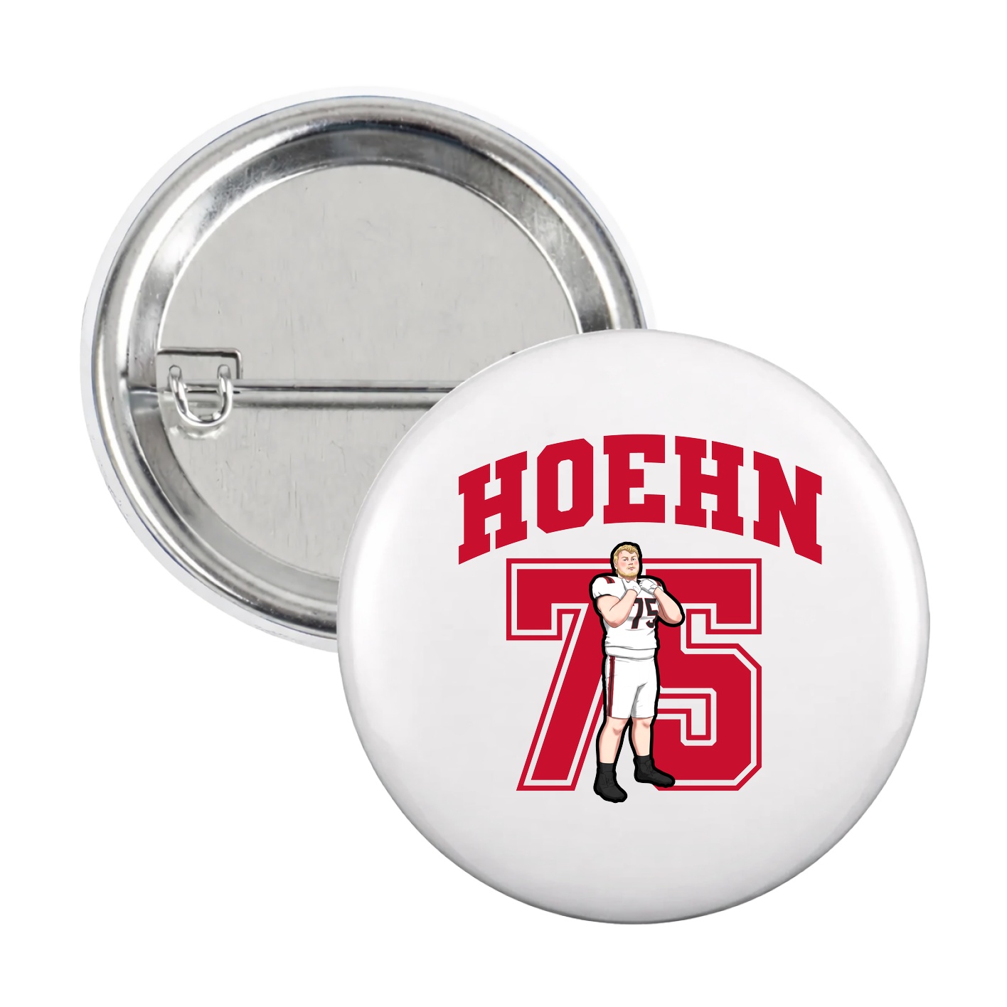 Game Day Button — Number in White