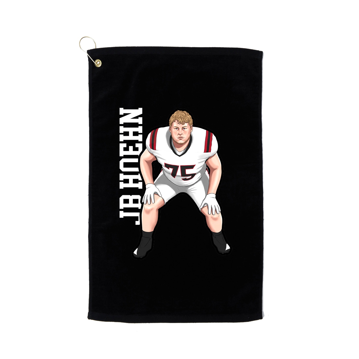 Golf Towel — Name Vertical in Black
