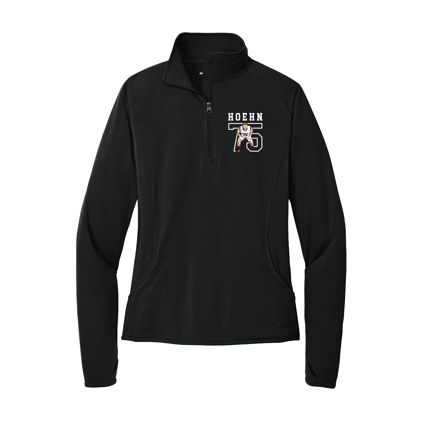 Women's Q-Zip Pullover — Shirsey in Black