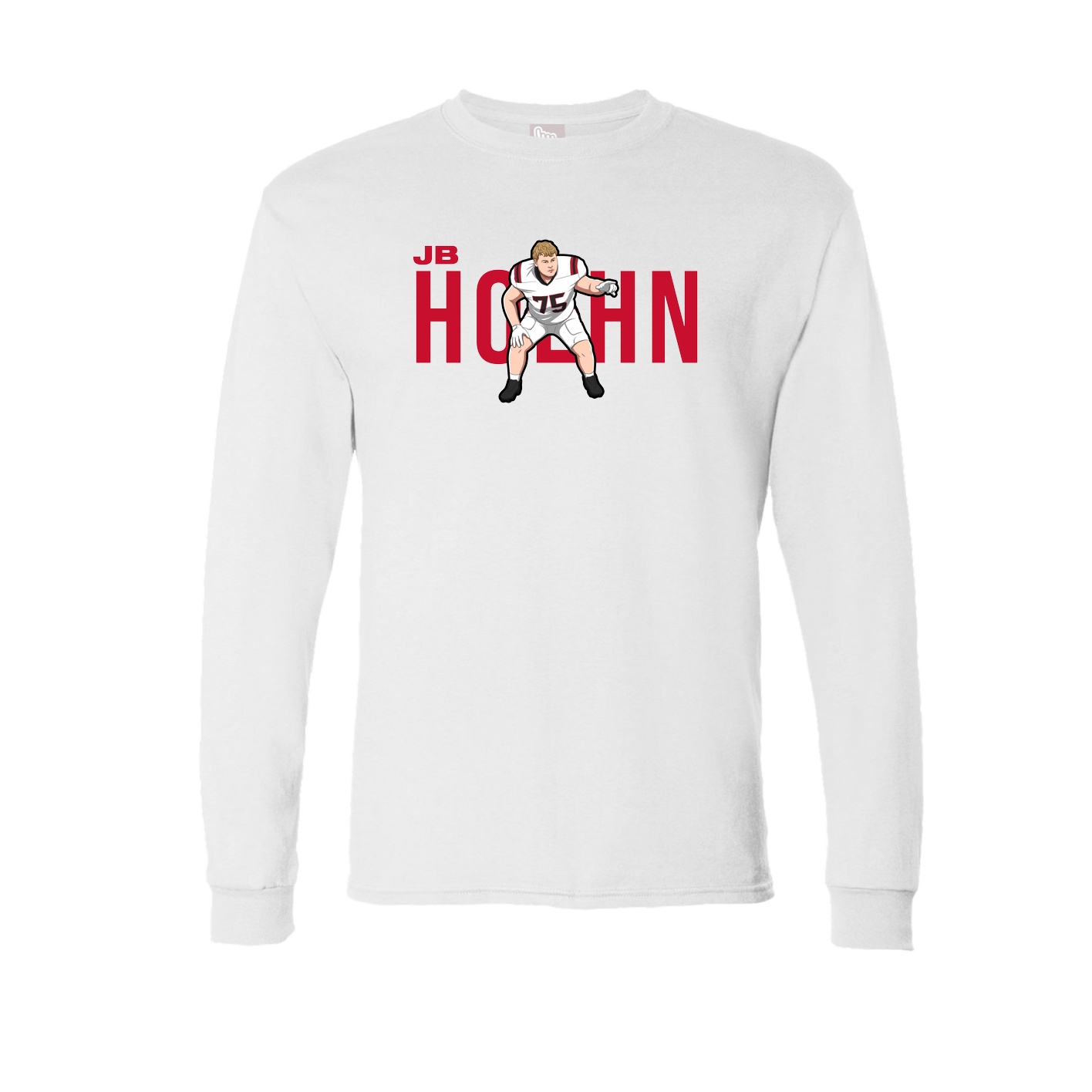 Long Sleeve Tee — Player Name in White