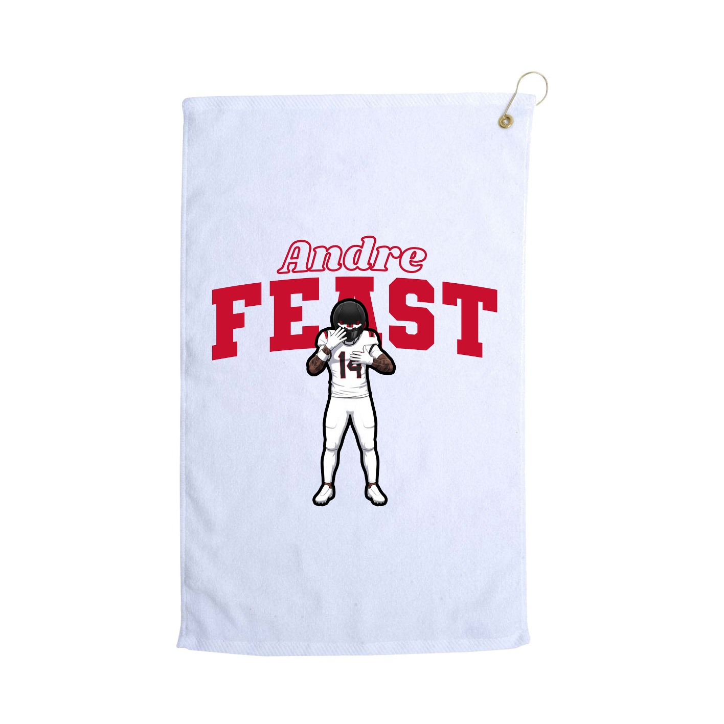 Golf Towel — Name Arch in White