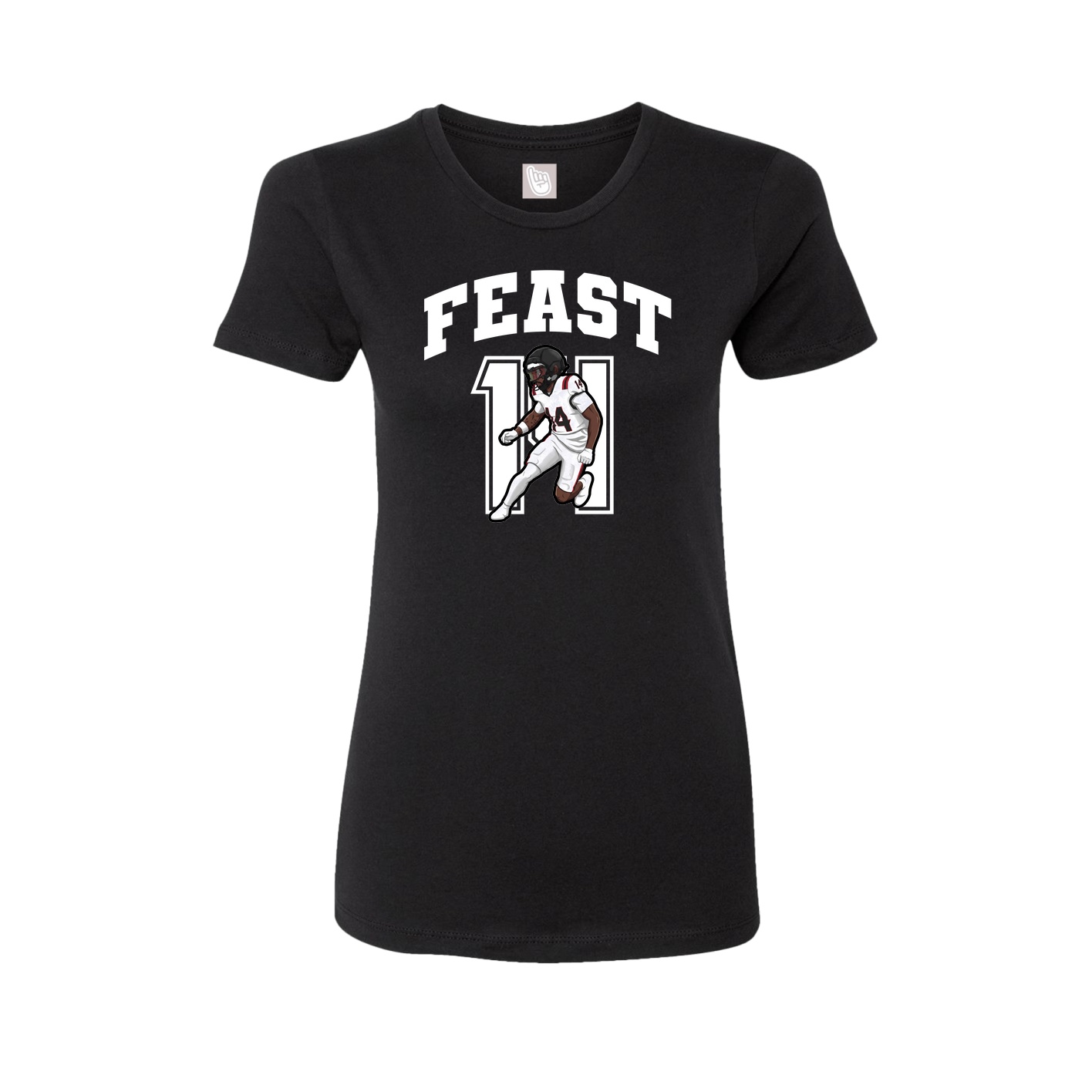 Fitted Women's Tee — Number in Black