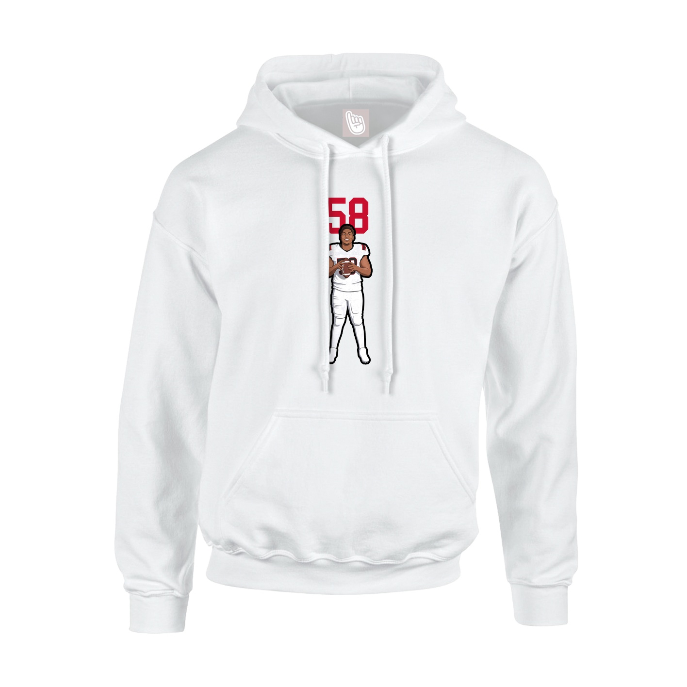 Hoodie — Number Top in White