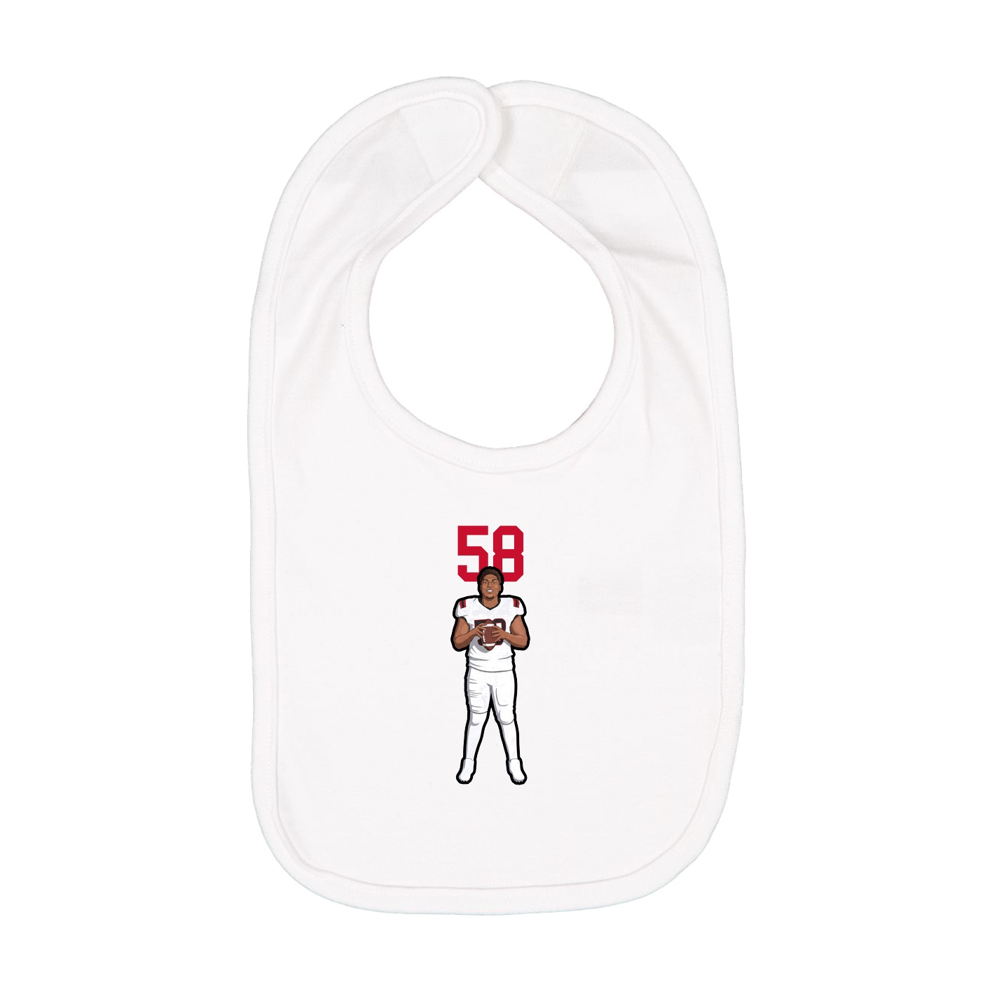 Infant Bib — Number Top in White