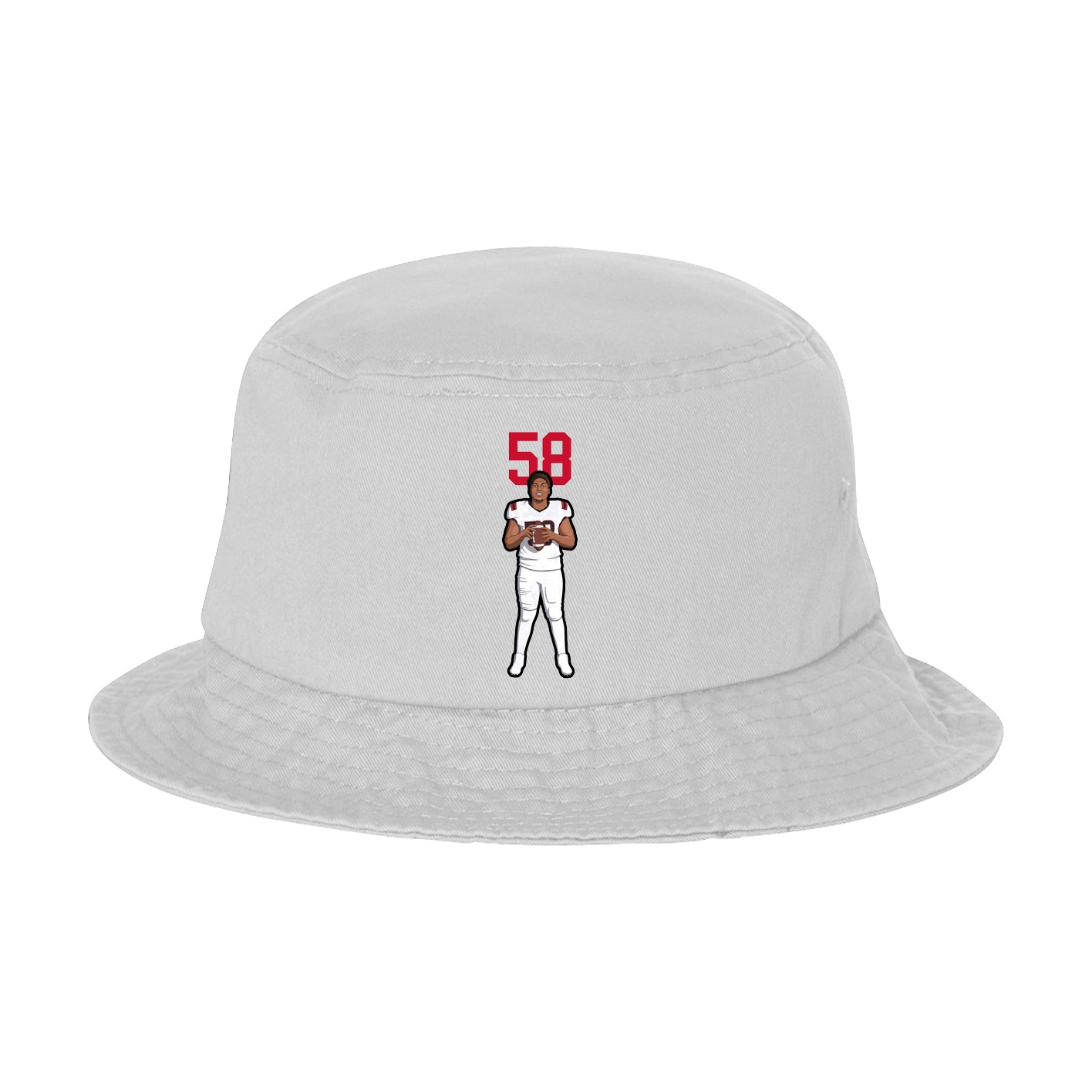 Bucket Cap — Number Top in White