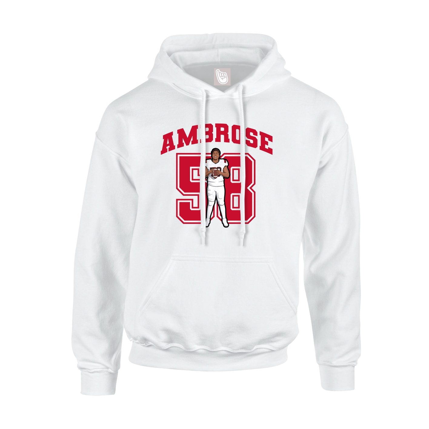 Youth Hoodie — Number in White