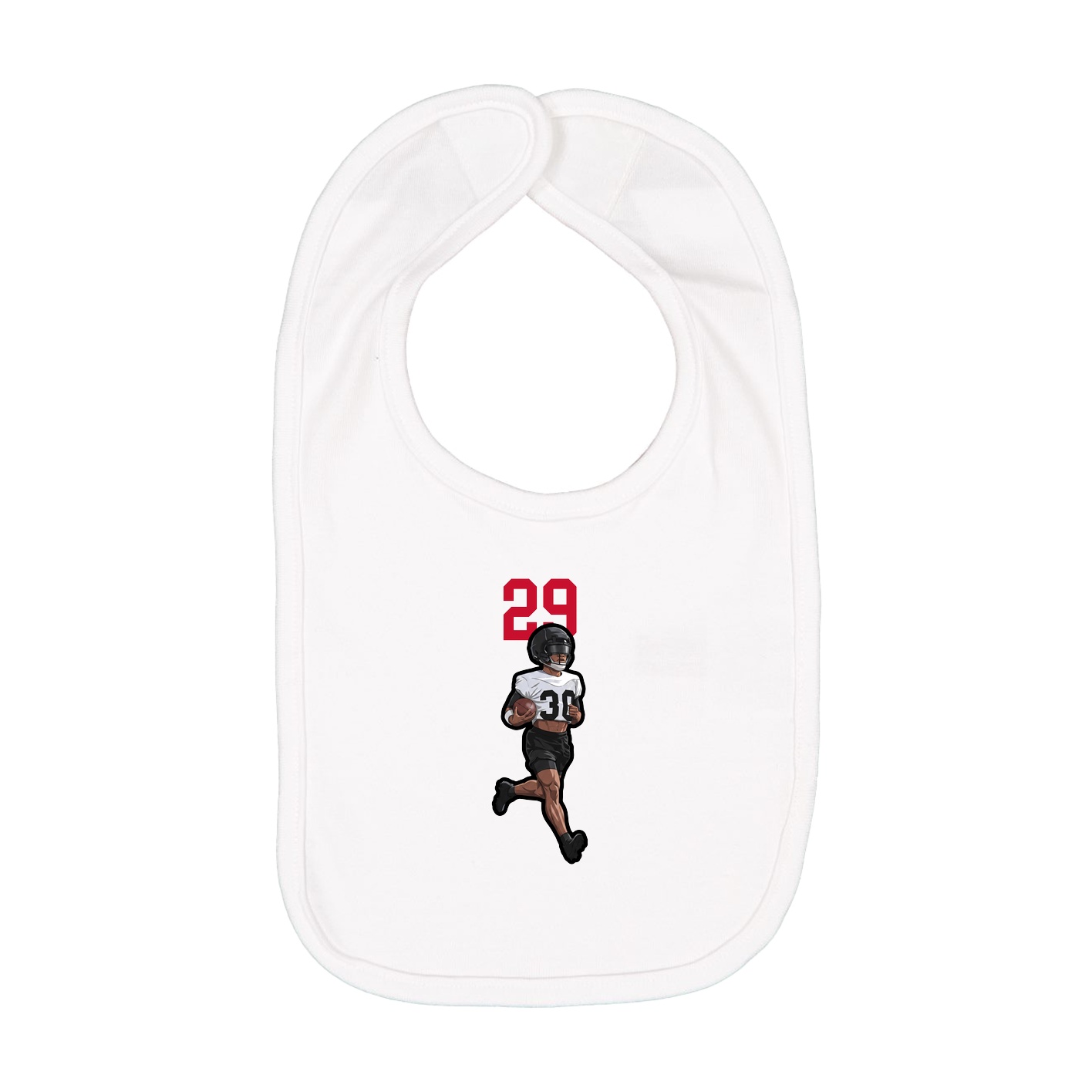 Infant Bib — Number Top in White