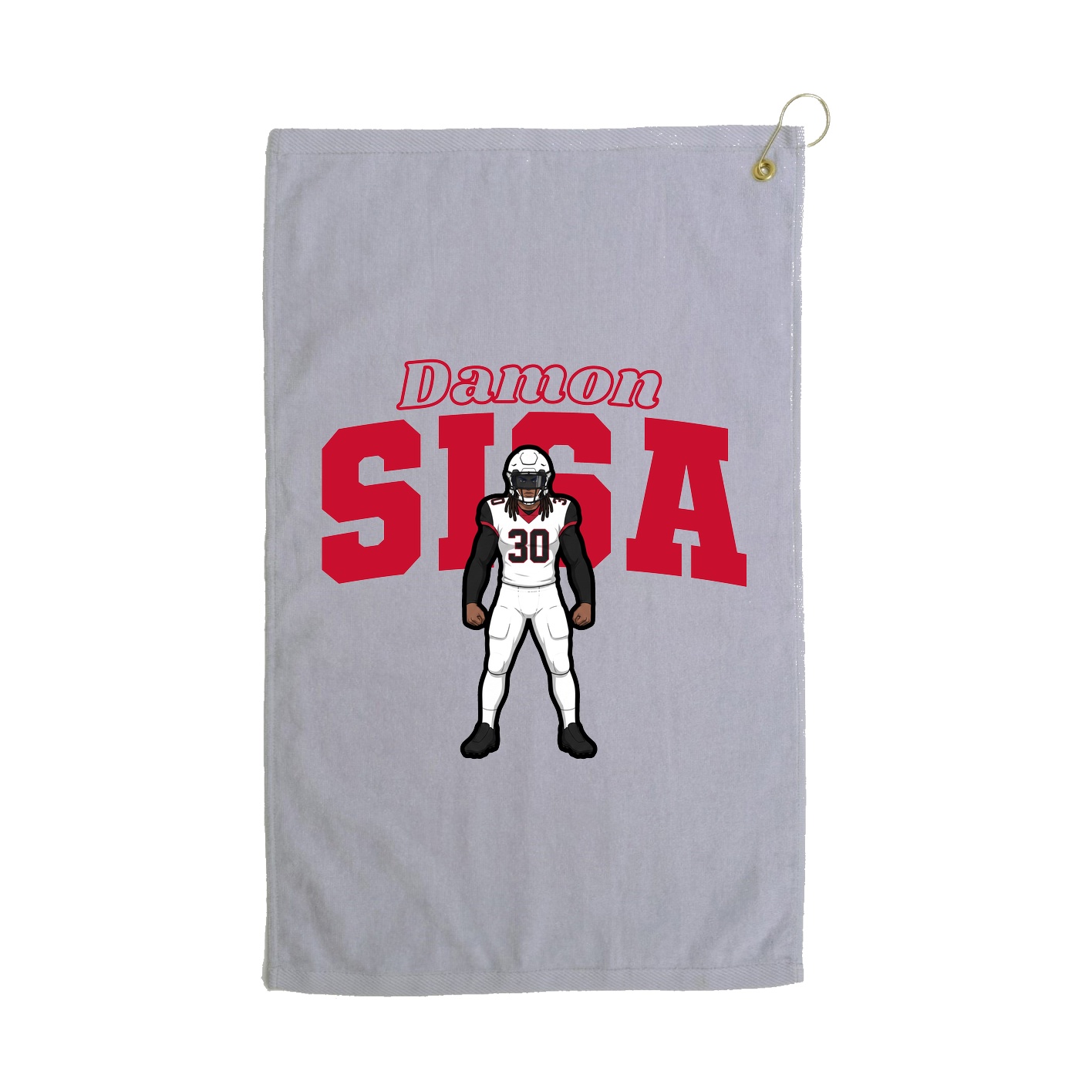 Golf Towel — Name Arch in Grey