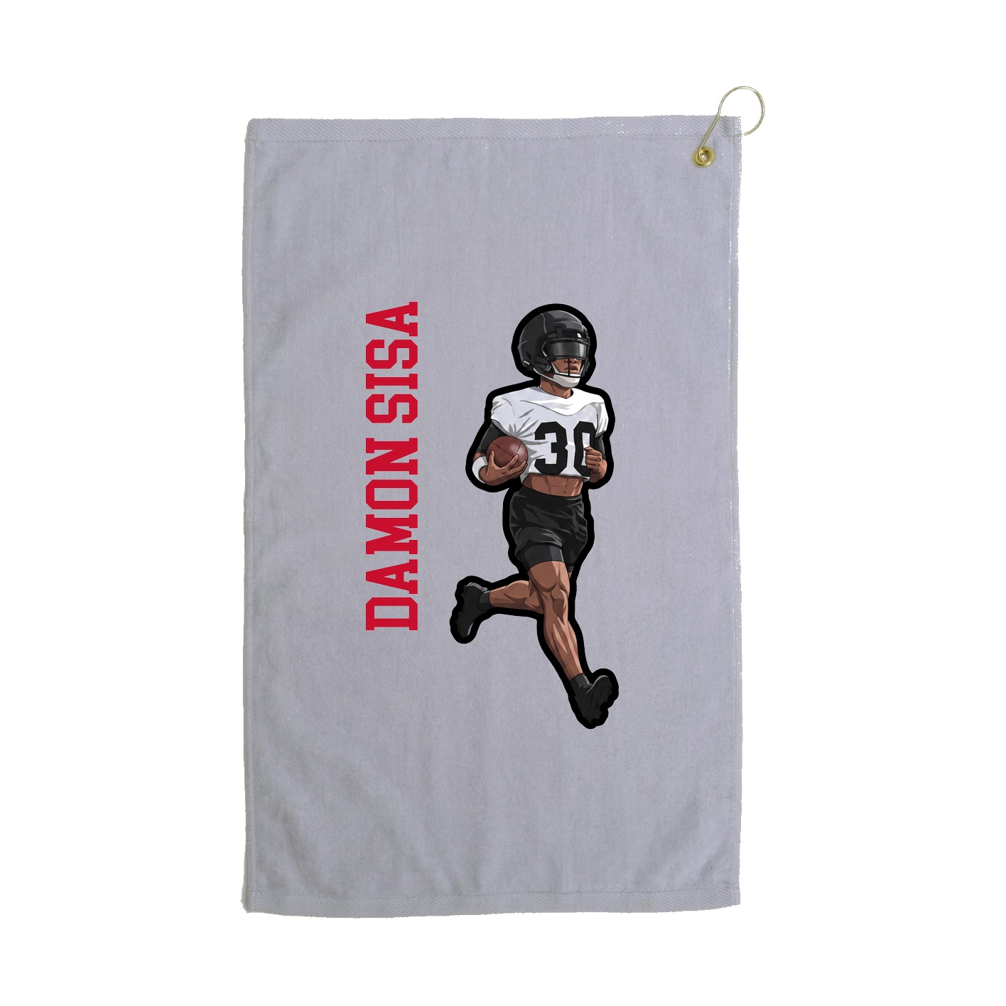 Golf Towel — Name Vertical in Grey