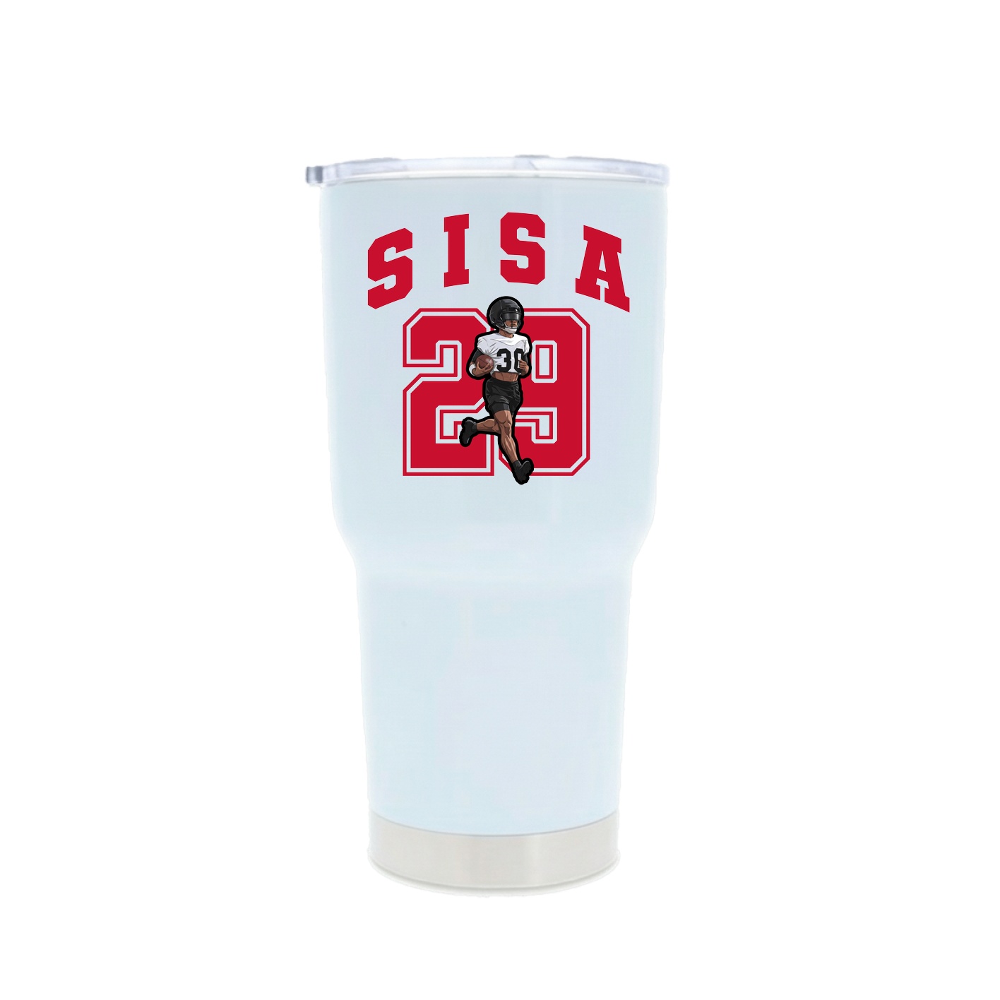 30oz Stainless Steel Tumbler — Number in White