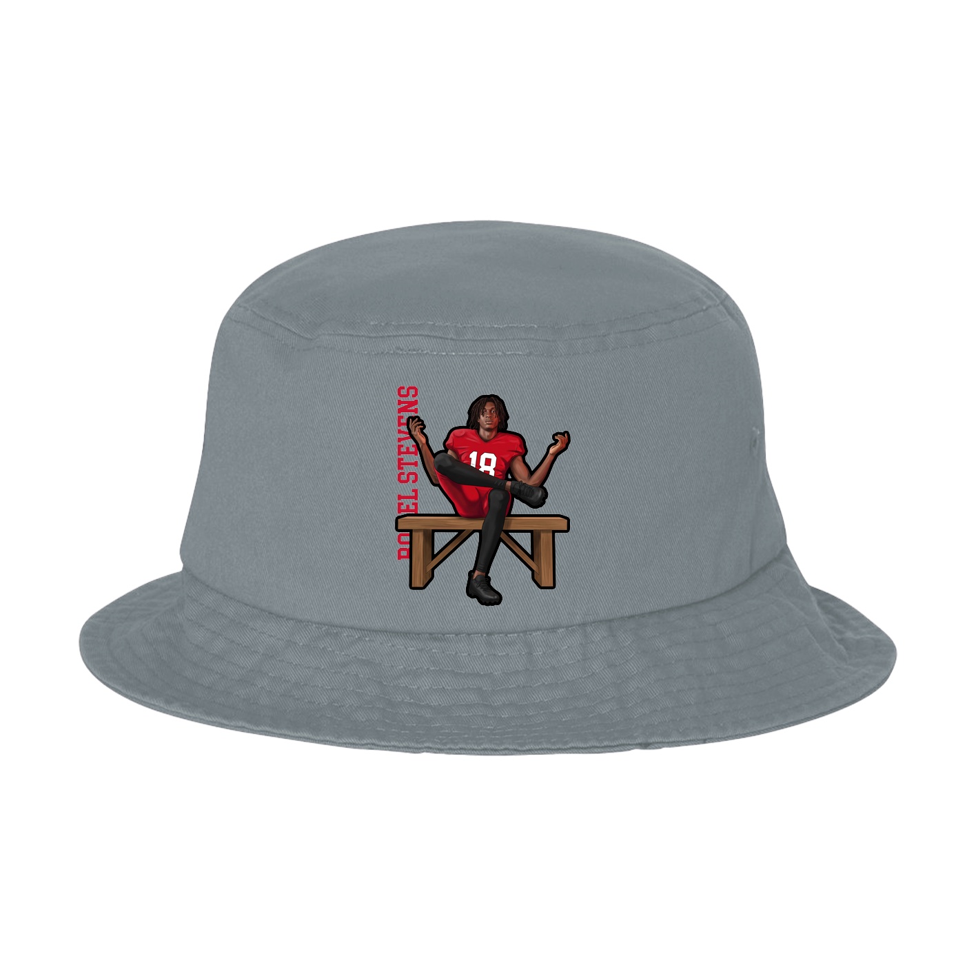 Bucket Cap — Name Vertical in Grey