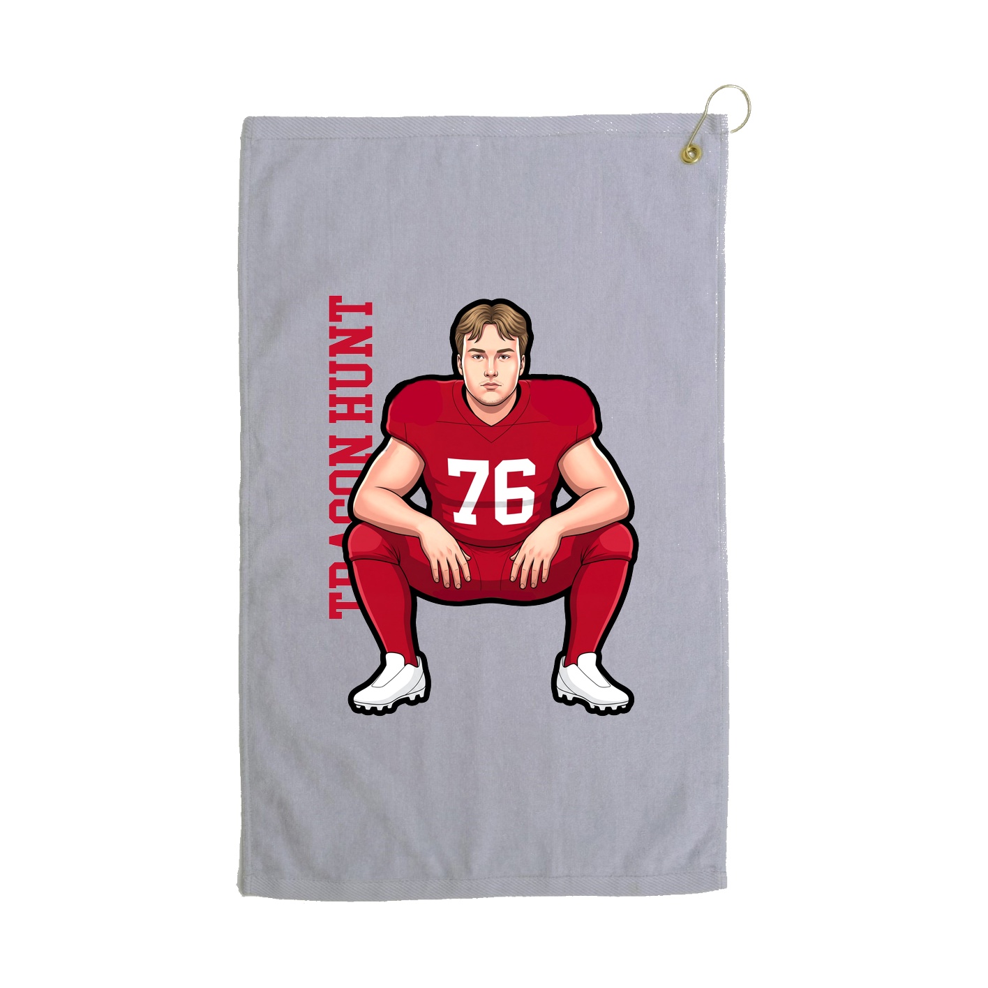Golf Towel — Name Vertical in Grey