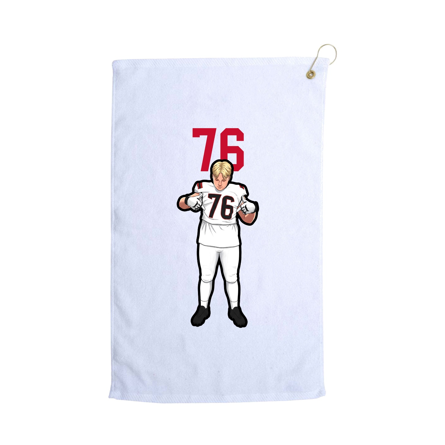 Golf Towel — Number Top in White