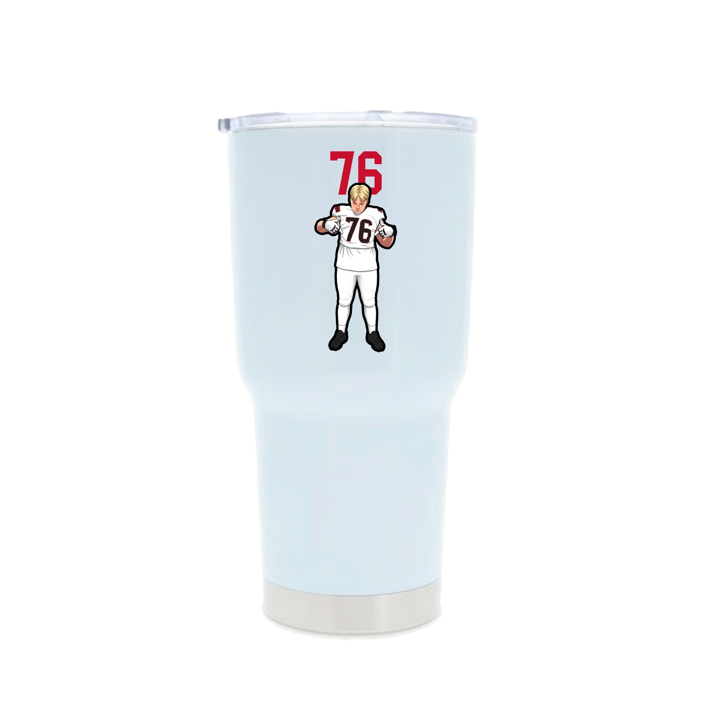 30oz Stainless Steel Tumbler — Number Top in White