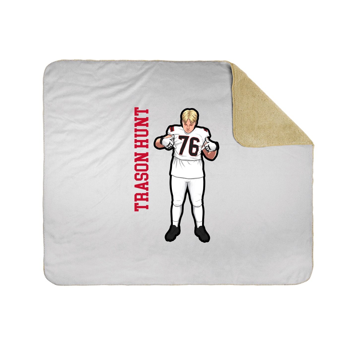 Throw Blanket — Name Vertical in White