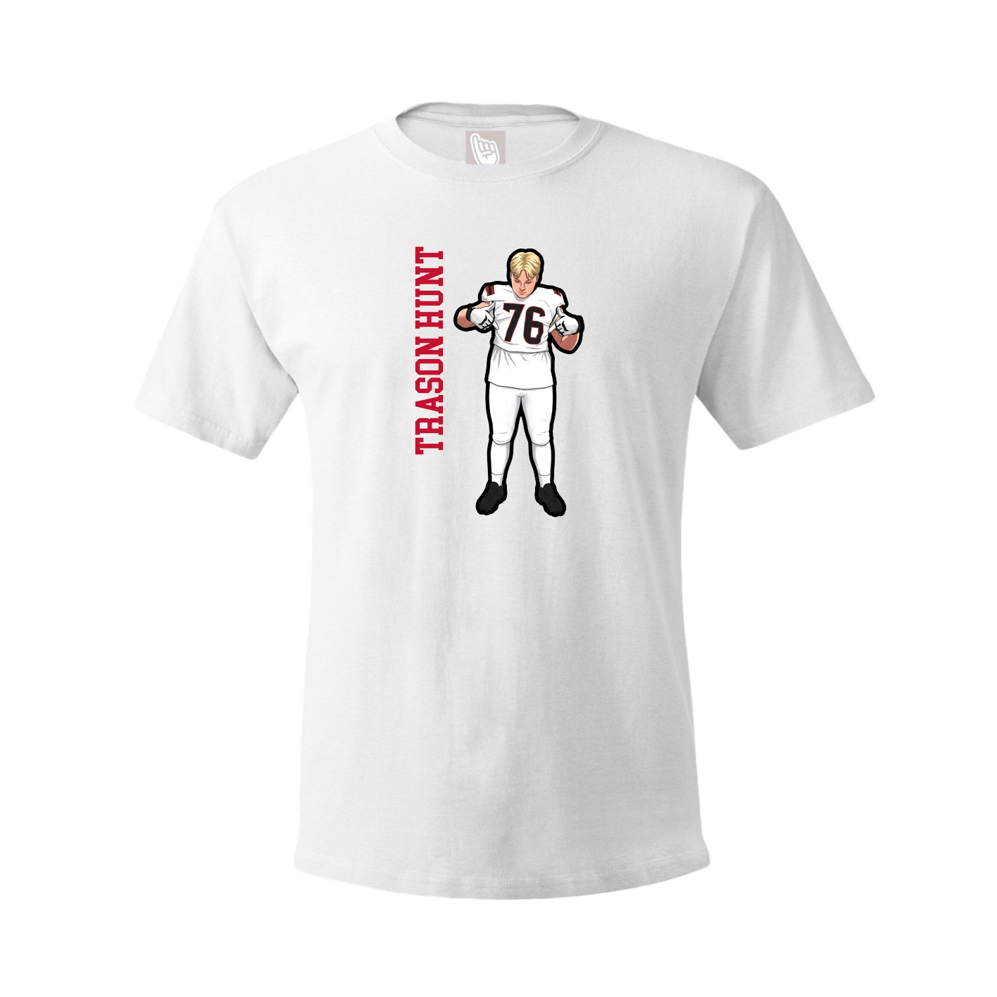 Tee — Name Vertical in White