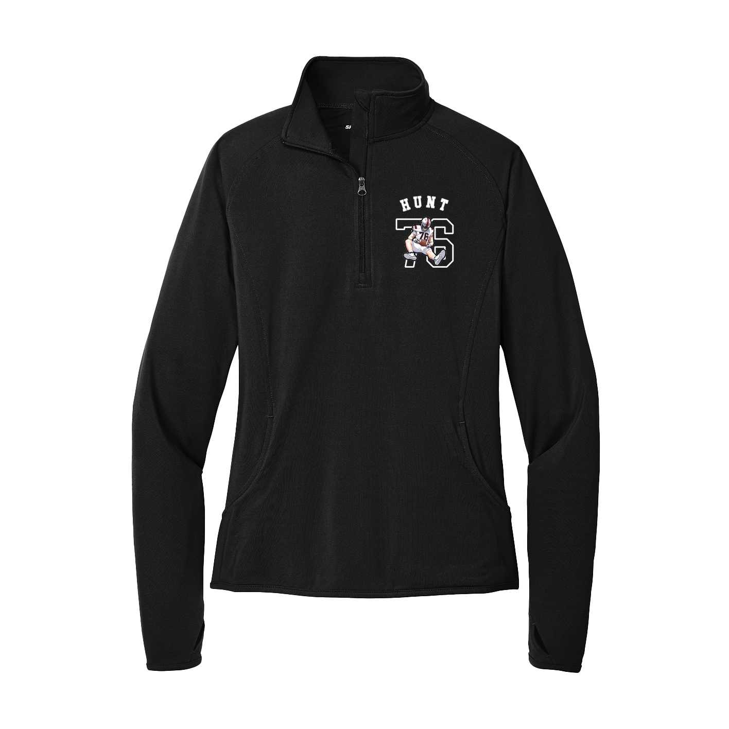 Women's Q-Zip Pullover — Shirsey Arch in Black
