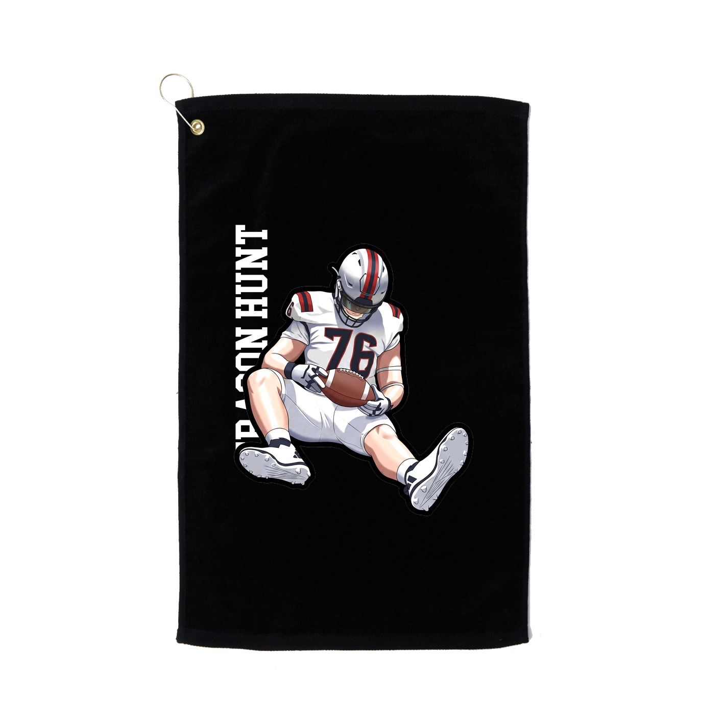 Golf Towel — Name Vertical in Black