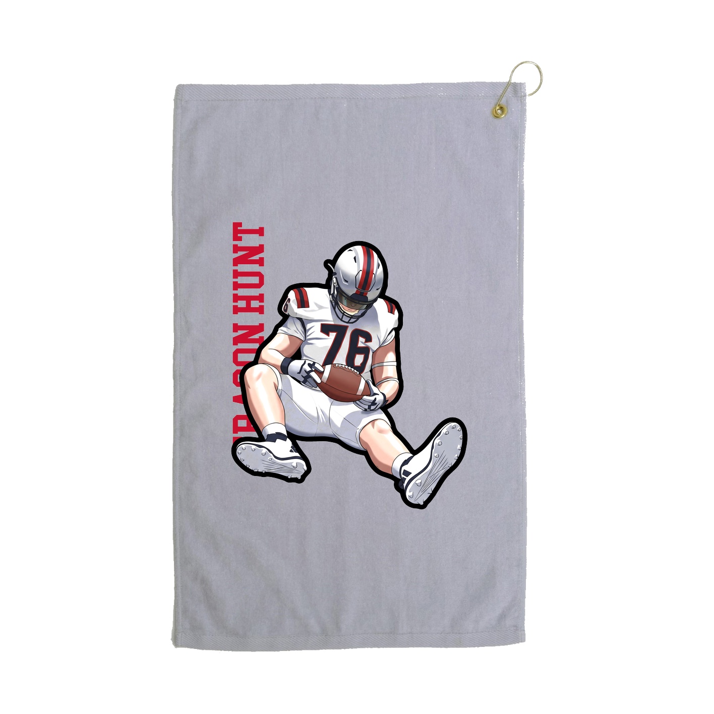 Golf Towel — Name Vertical in Grey