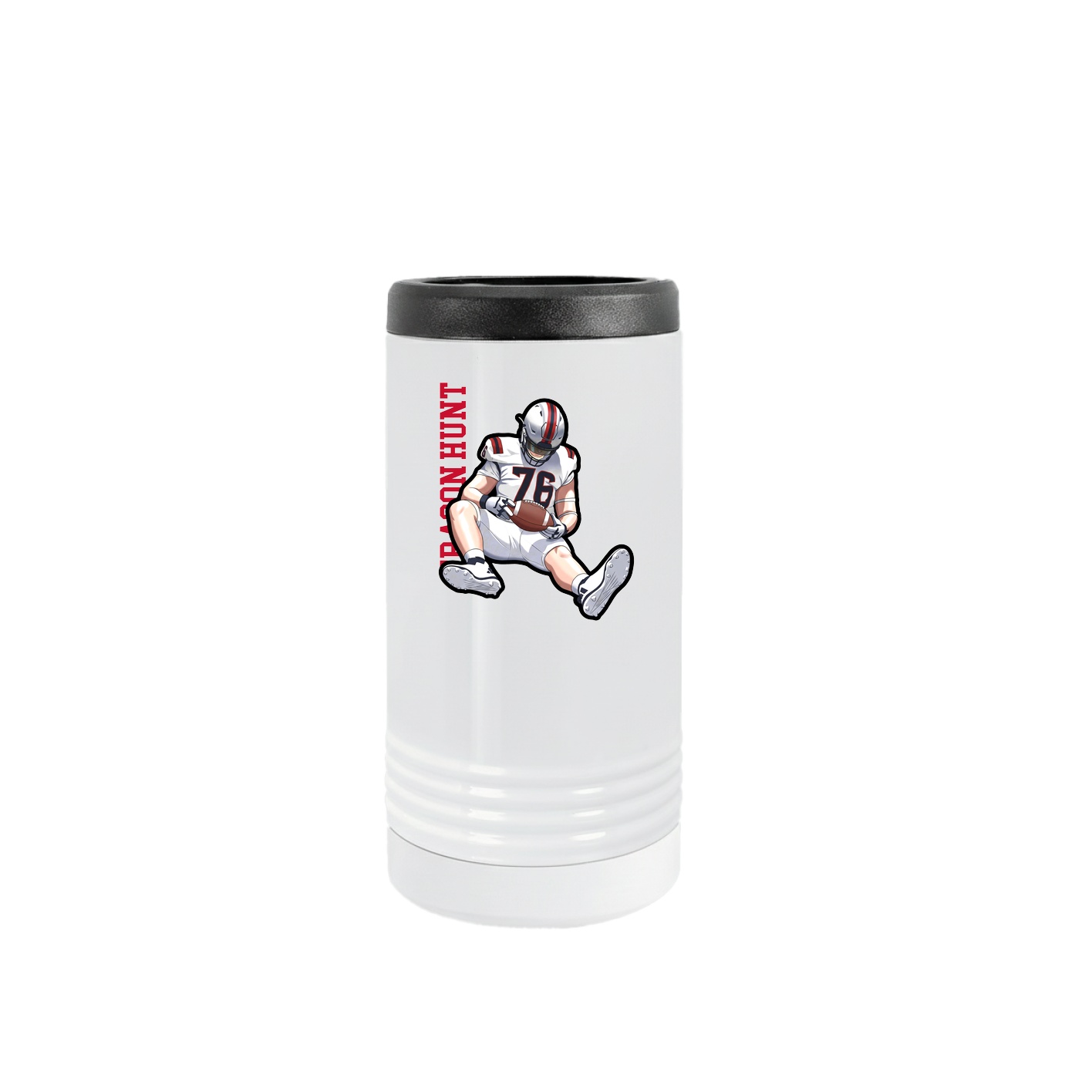 Slim Beverage Holder — Name Vertical in White