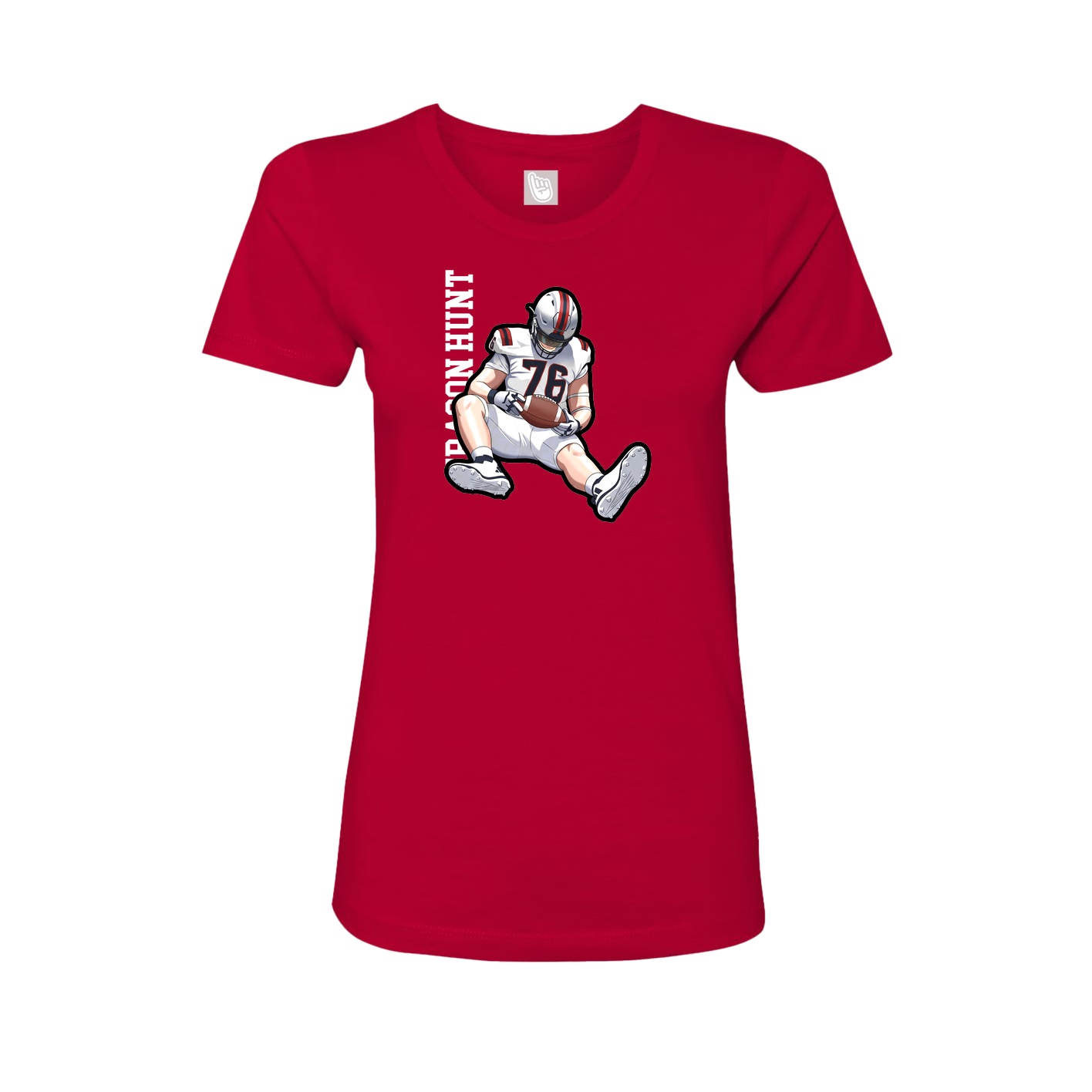 Womens Tee — Name Vertical in Red