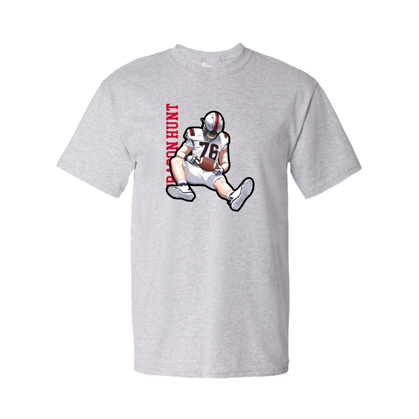 Youth Tee — Name Vertical in Grey