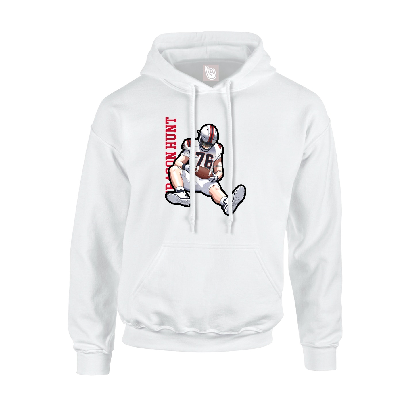 Hoodie — Name Vertical in White