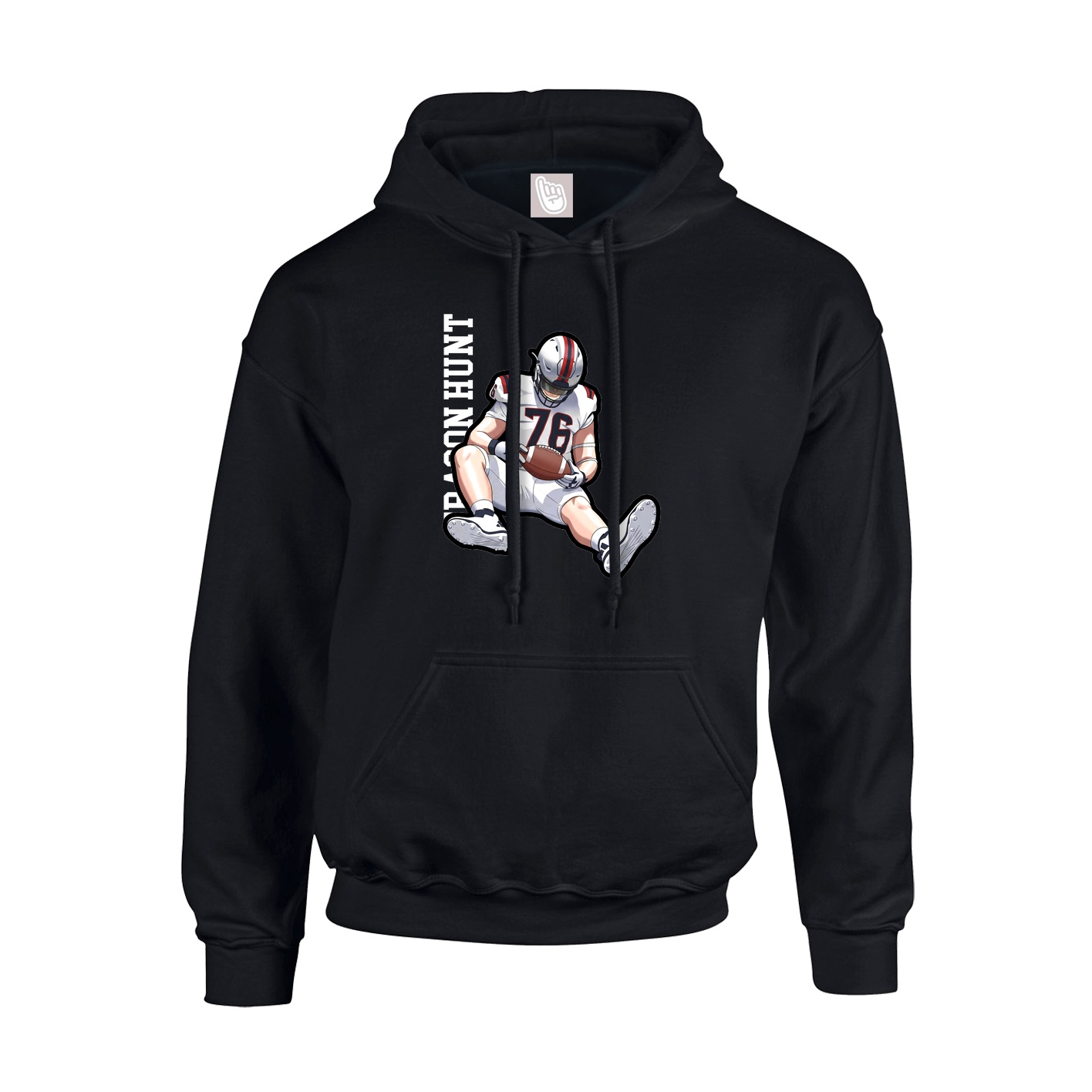 Youth Hoodie — Name Vertical in Black