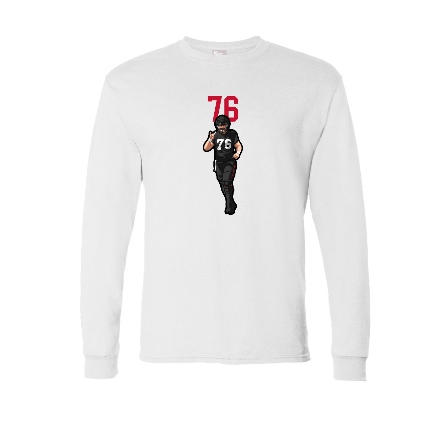 Long Sleeve Tee — Number Top in White