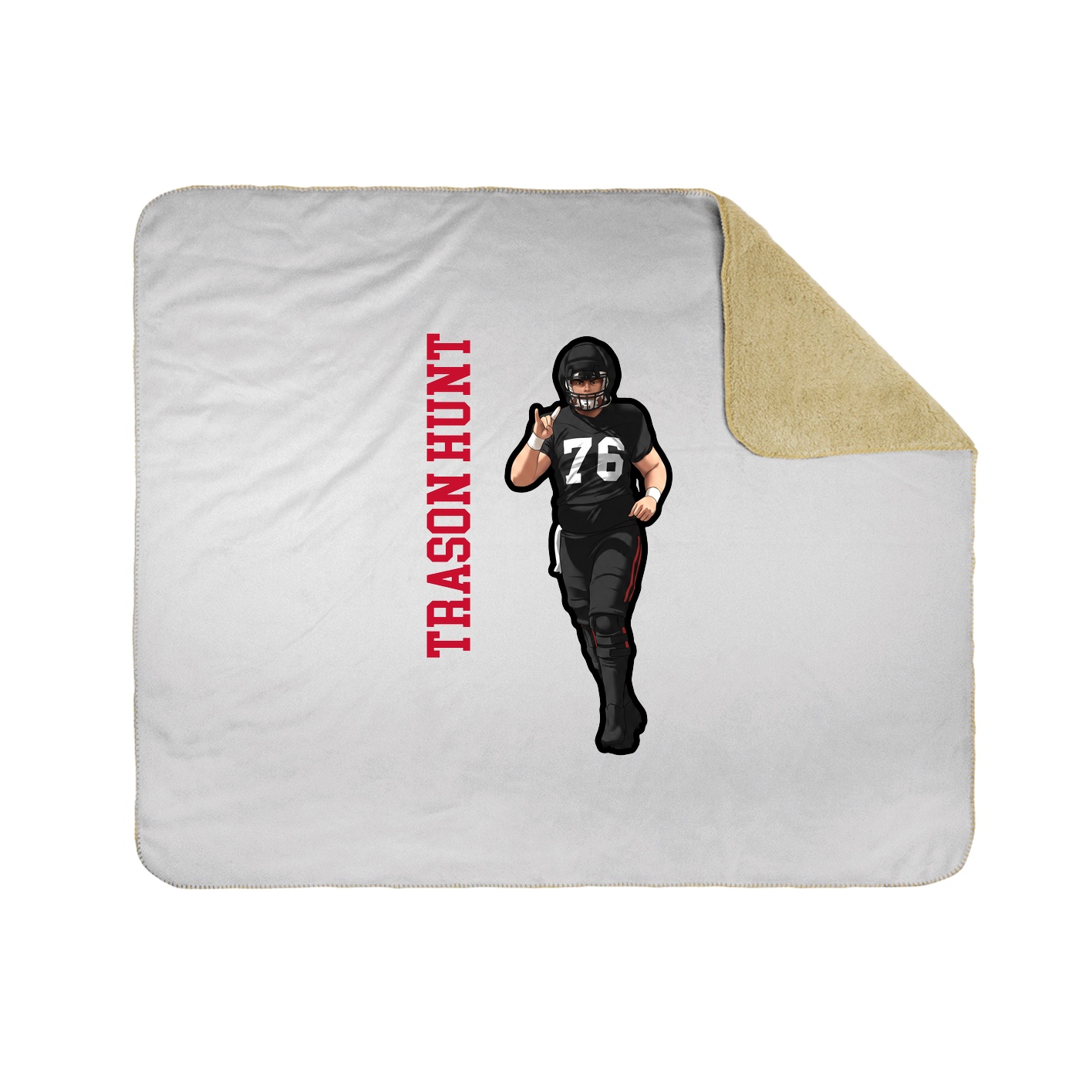 Throw Blanket — Name Vertical in White