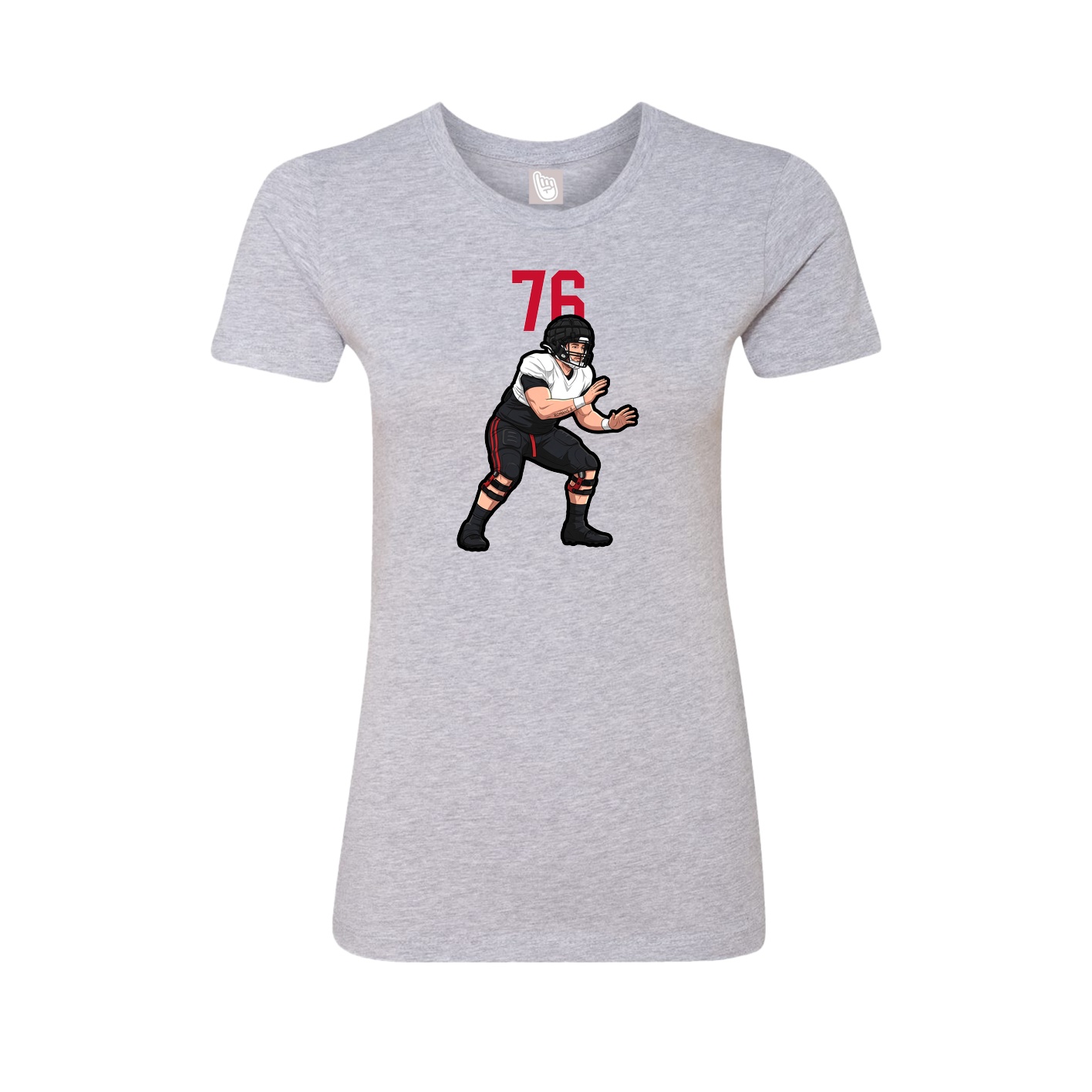 Fitted Women's Tee — Number Top in Grey