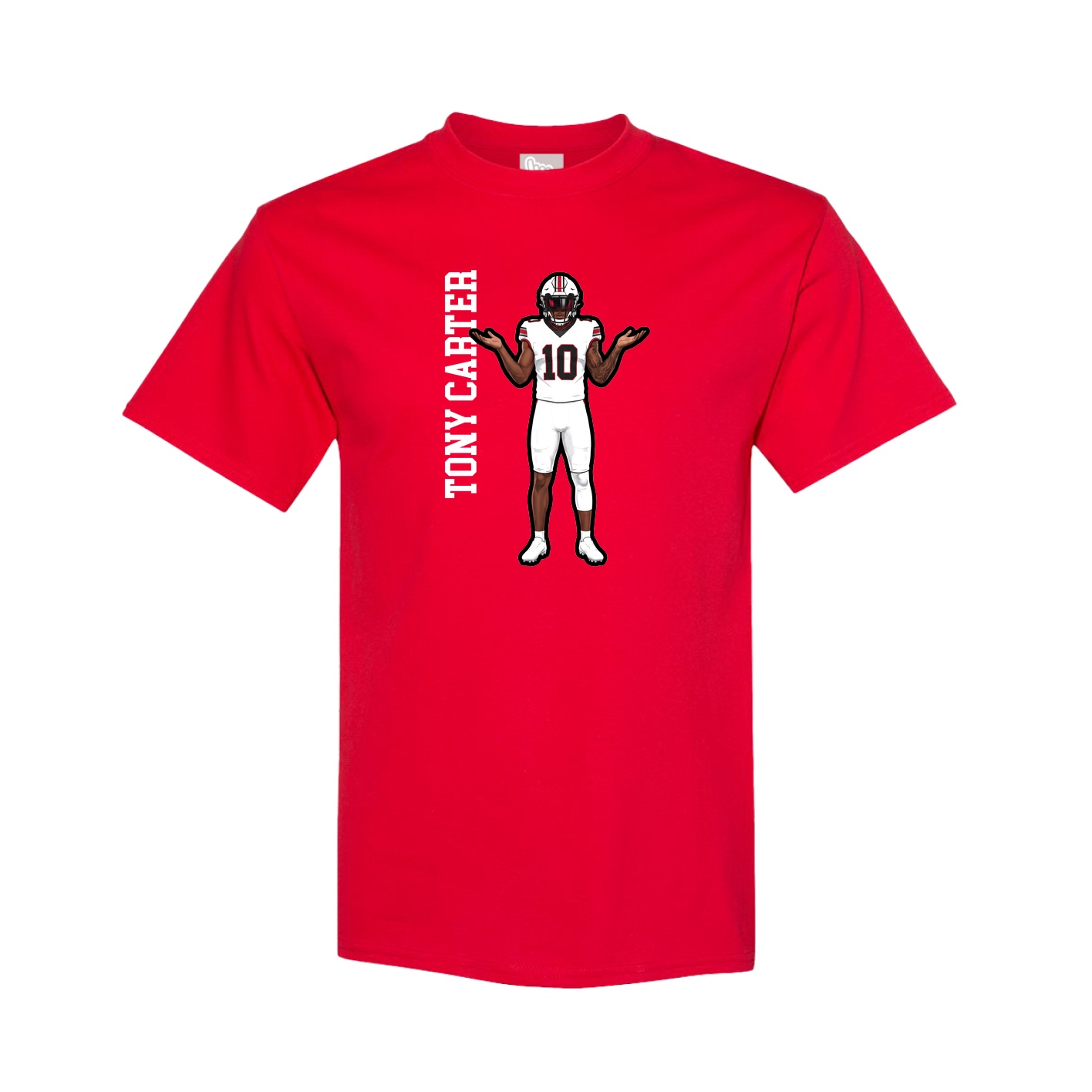Youth Tee — Name Vertical in Red