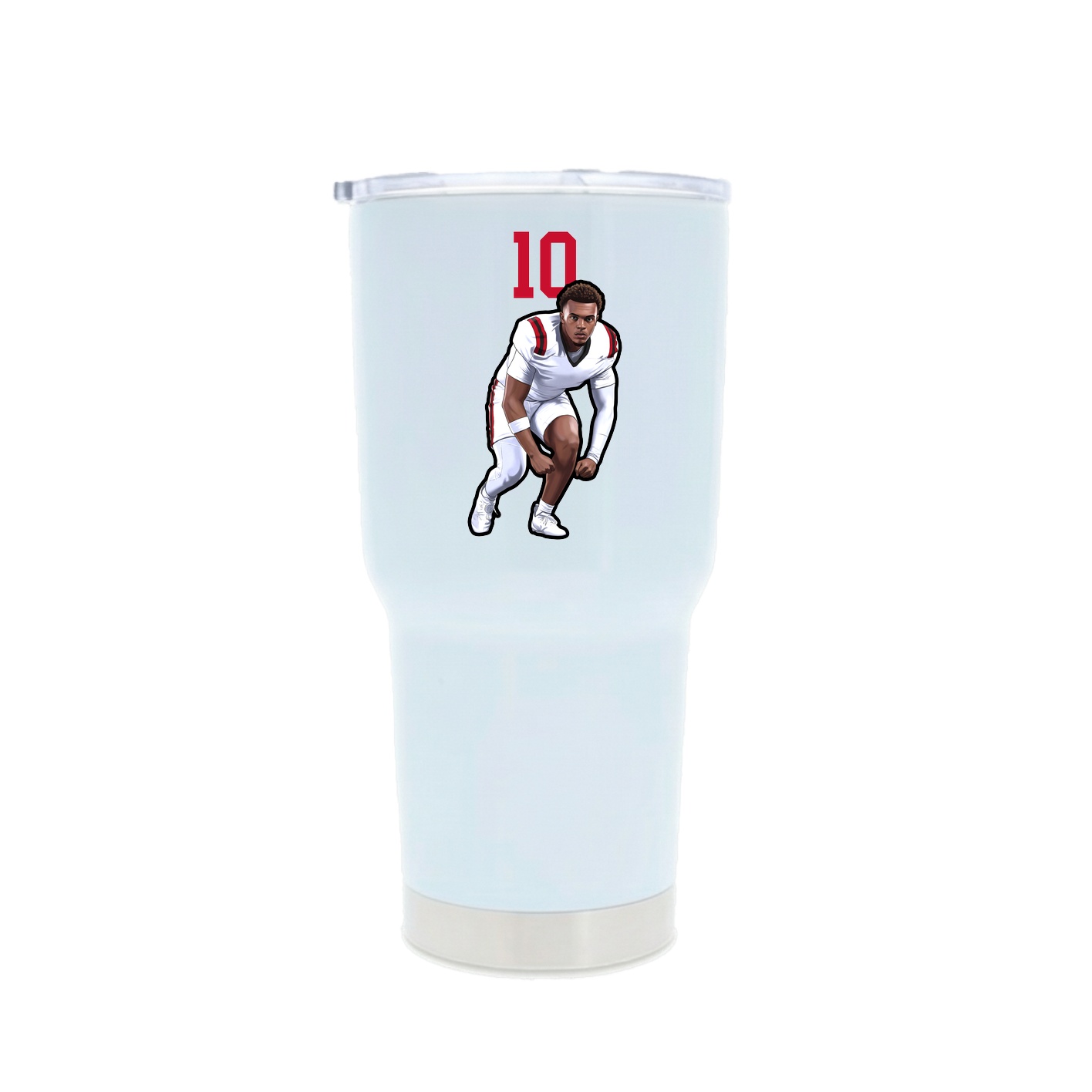 30oz Stainless Steel Tumbler — Number Top in White