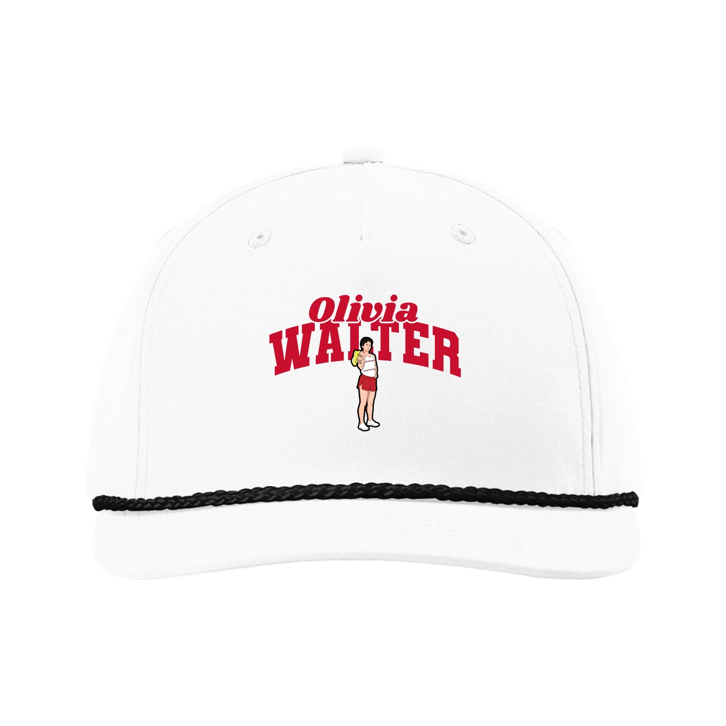 Five-Panel Classic Rope Cap — Signature Arch in White