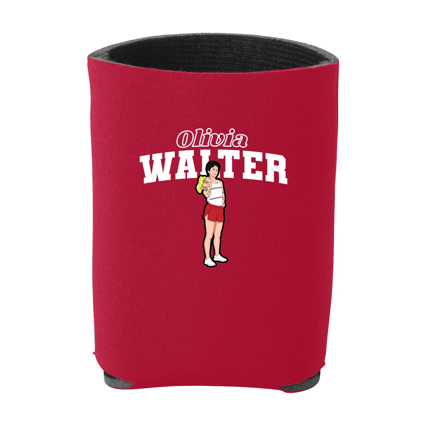 Can Holder — Name Arch in Red