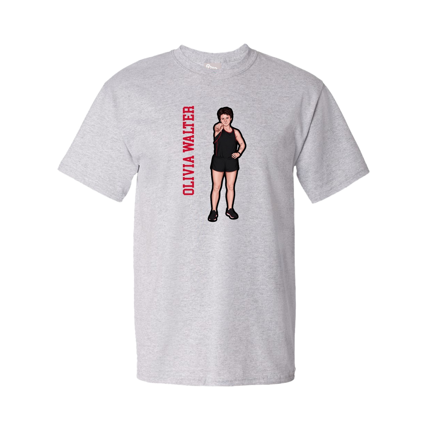 Youth Tee — Name Vertical in Grey