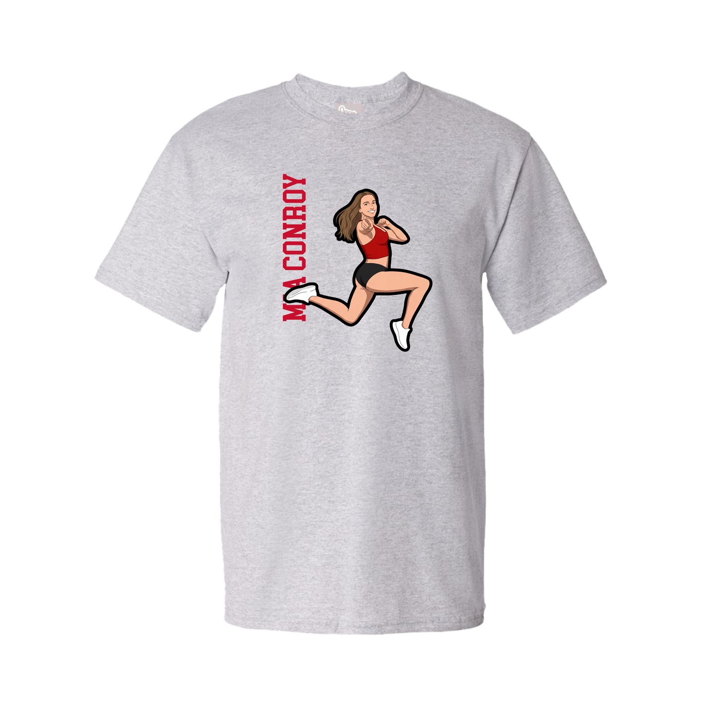 Tee — Name Vertical in Grey