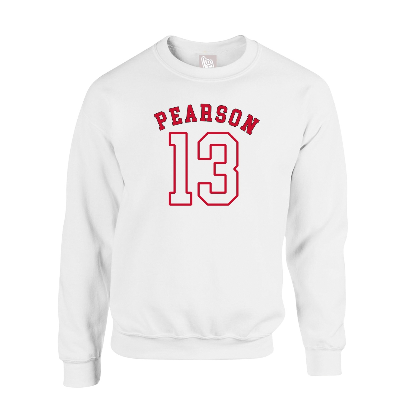 Fleece Crew — Shirsey Arch in White