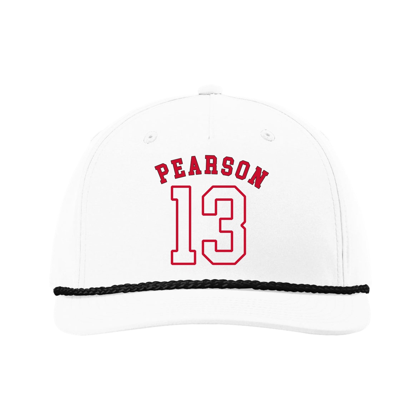 Five-Panel Classic Rope Cap — Shirsey Arch in White