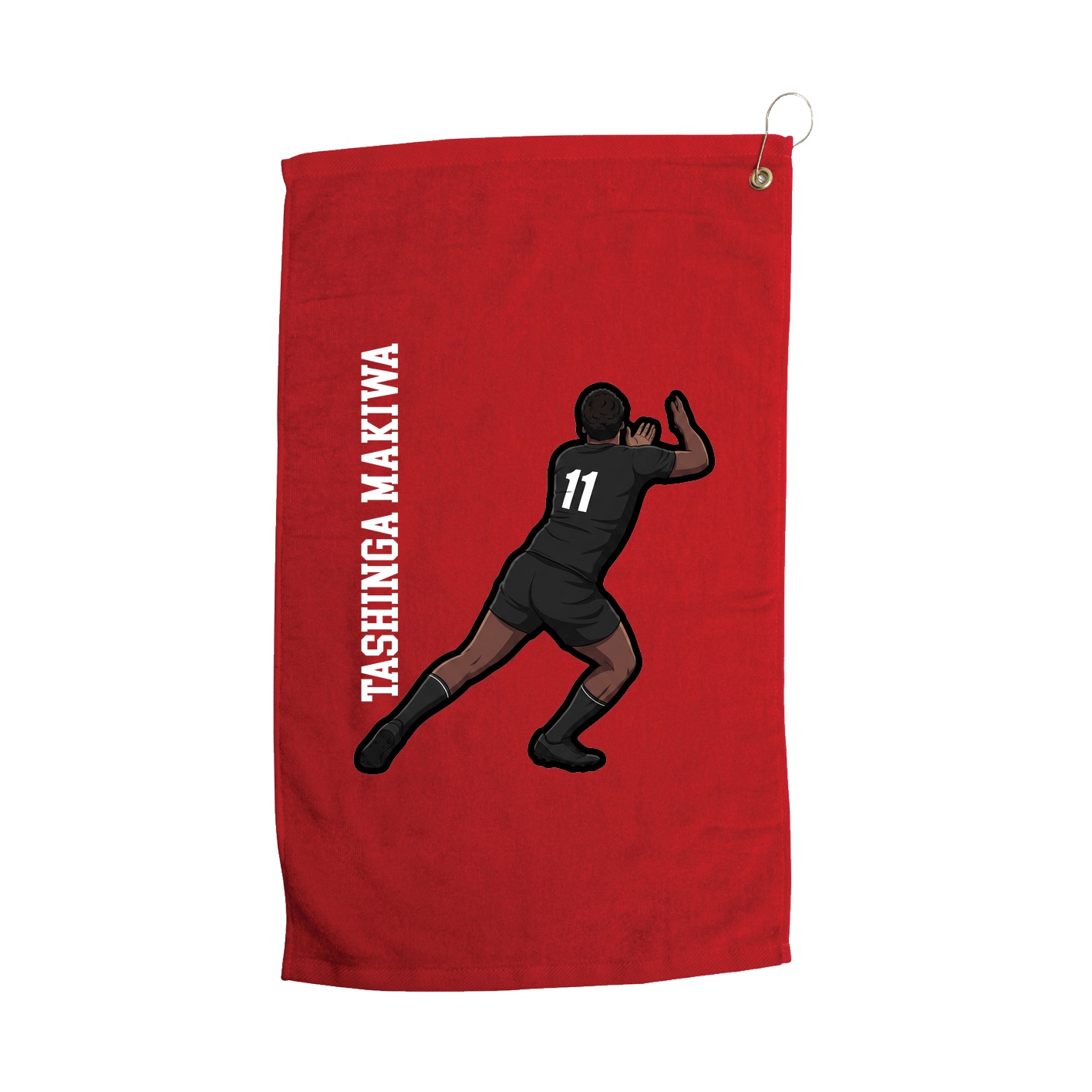 Golf Towel — Name Vertical in Red