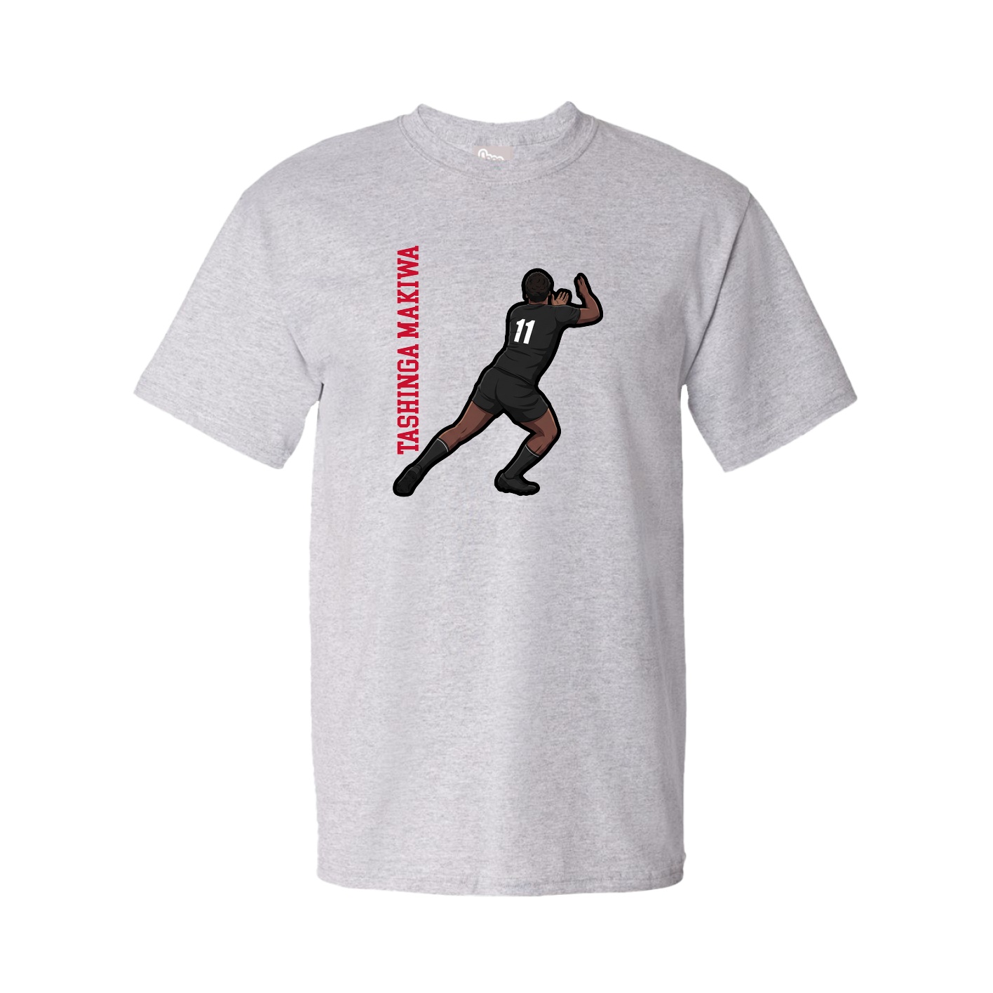 Tee — Name Vertical in Grey