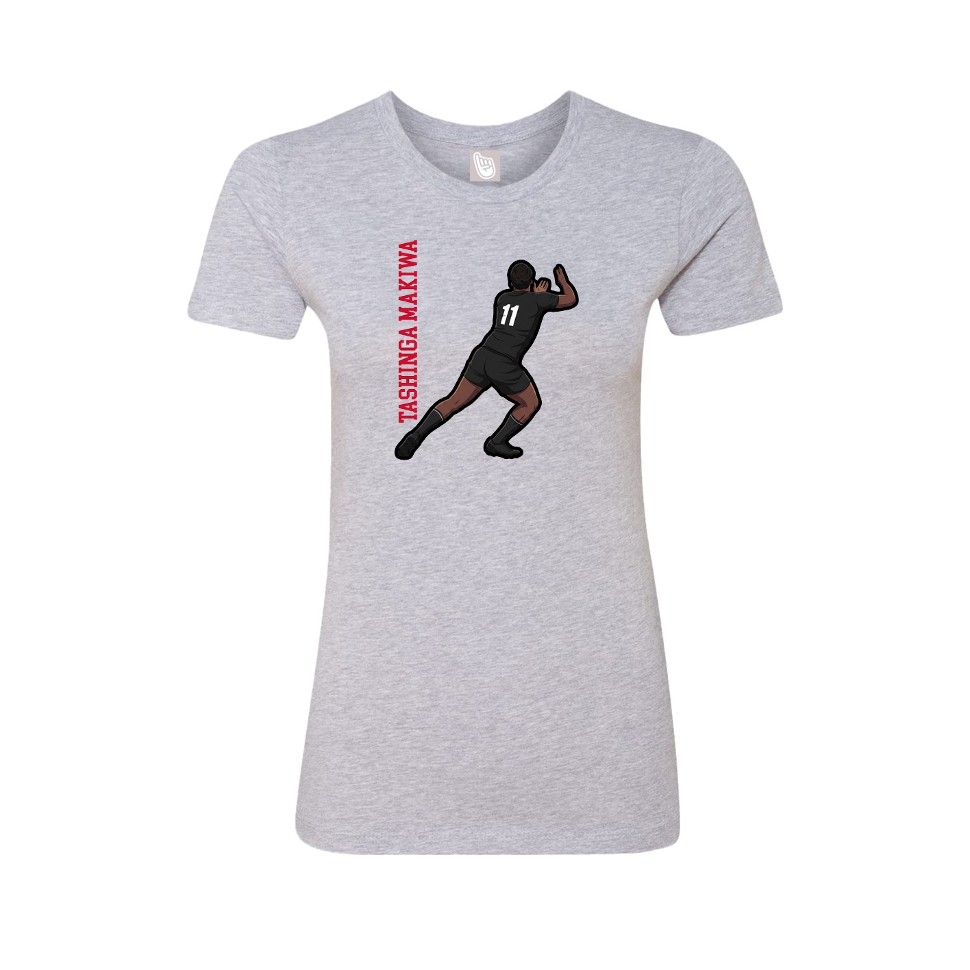 Womens Tee — Name Vertical in Grey