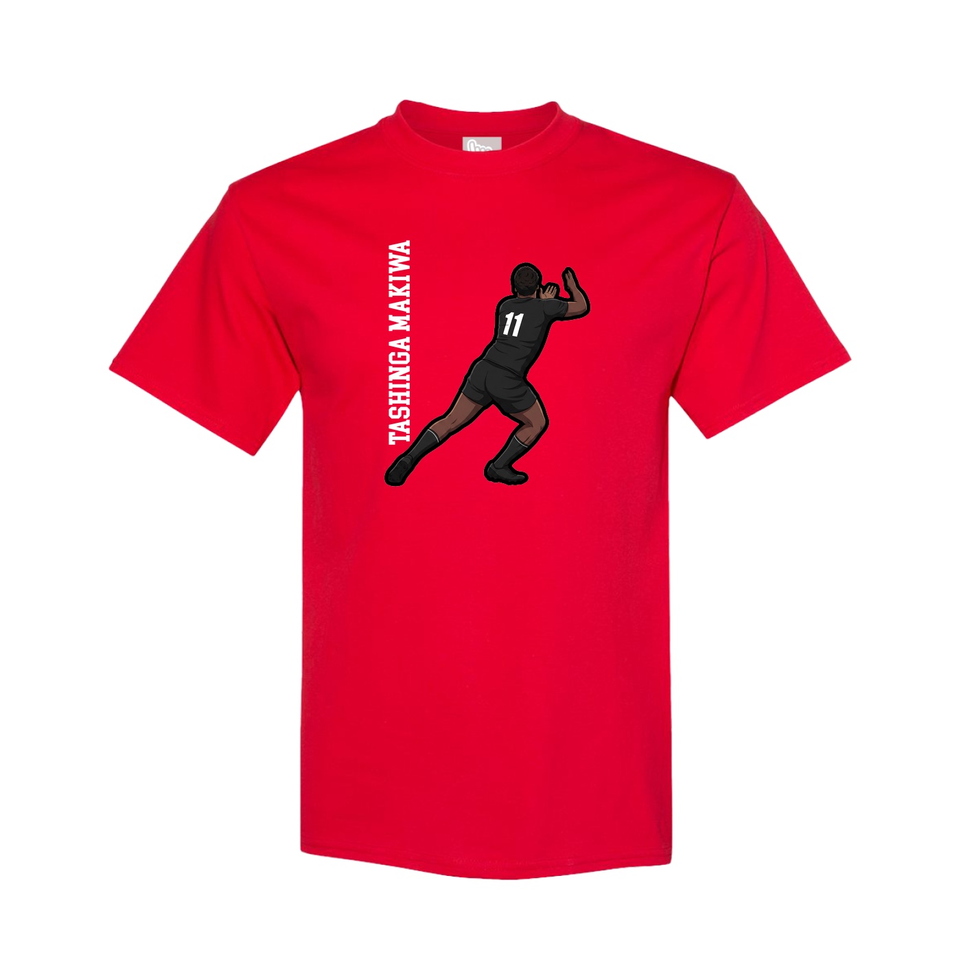 Youth Tee — Name Vertical in Red