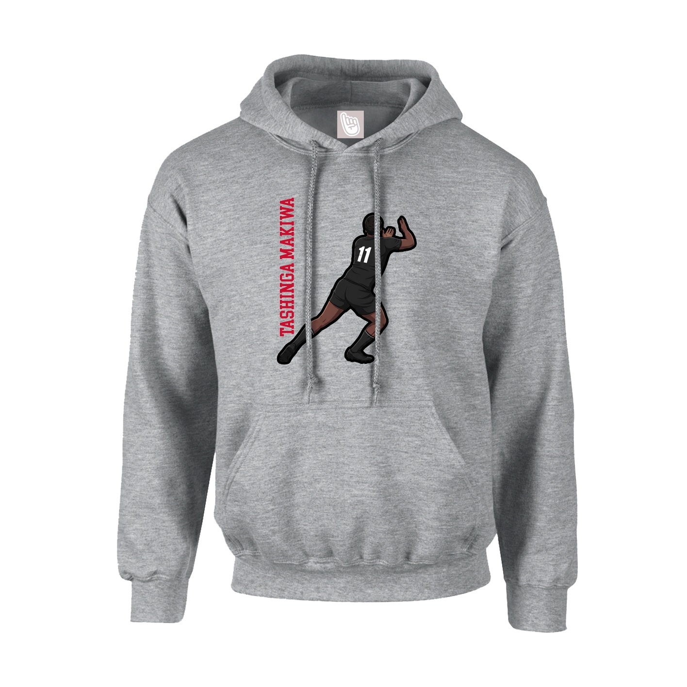 Youth Hoodie — Name Vertical in Grey