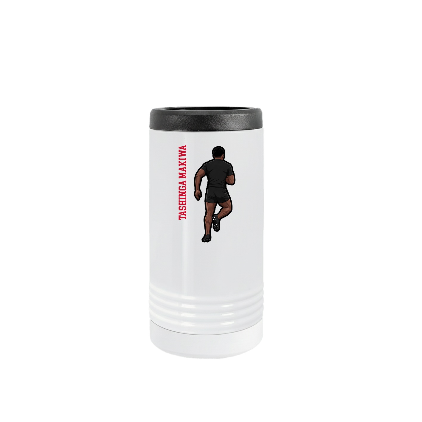 Slim Beverage Holder — Name Vertical in White