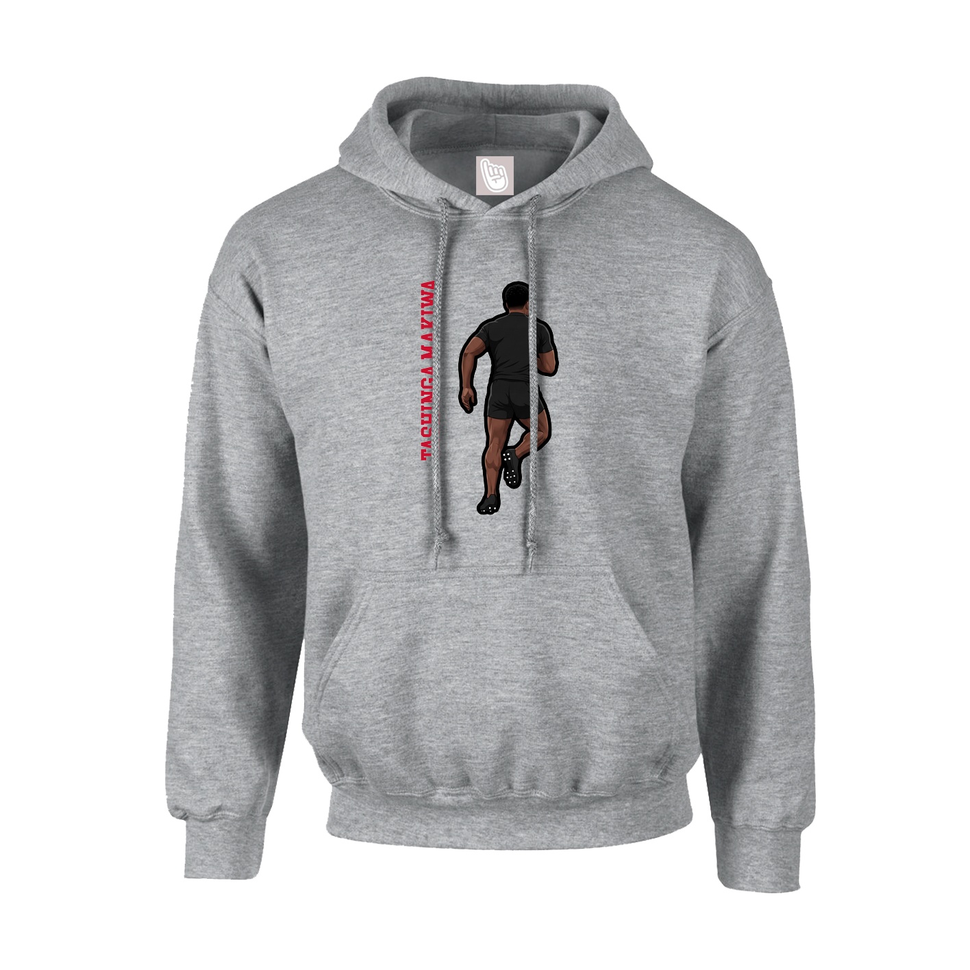 Youth Hoodie — Name Vertical in Grey