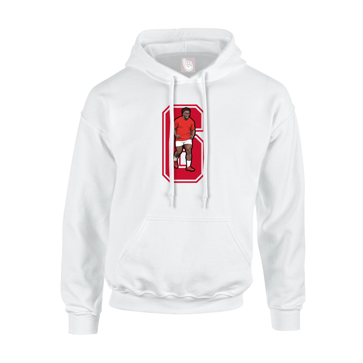 Hoodie — Number in White
