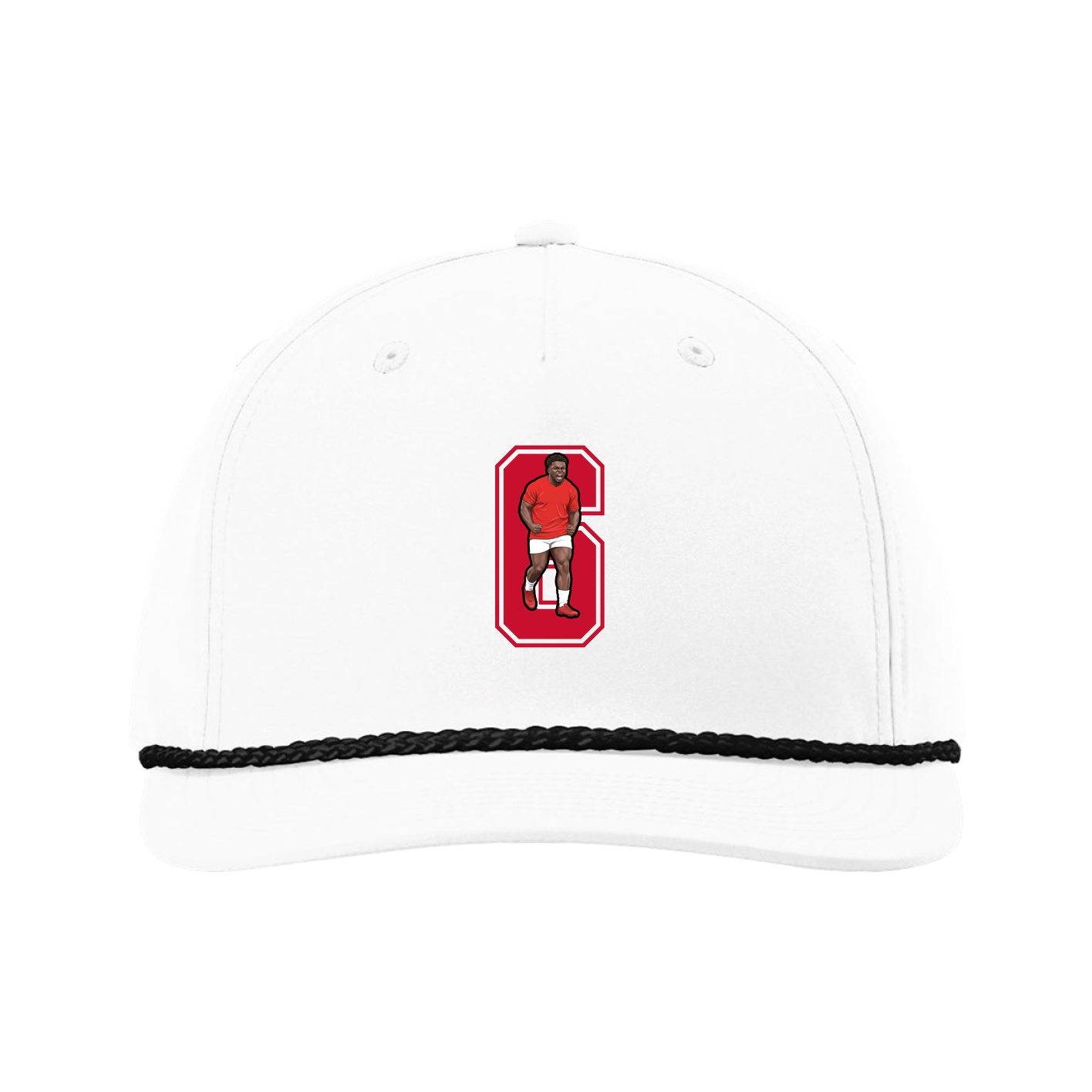 Five-Panel Classic Rope Cap — Number in White